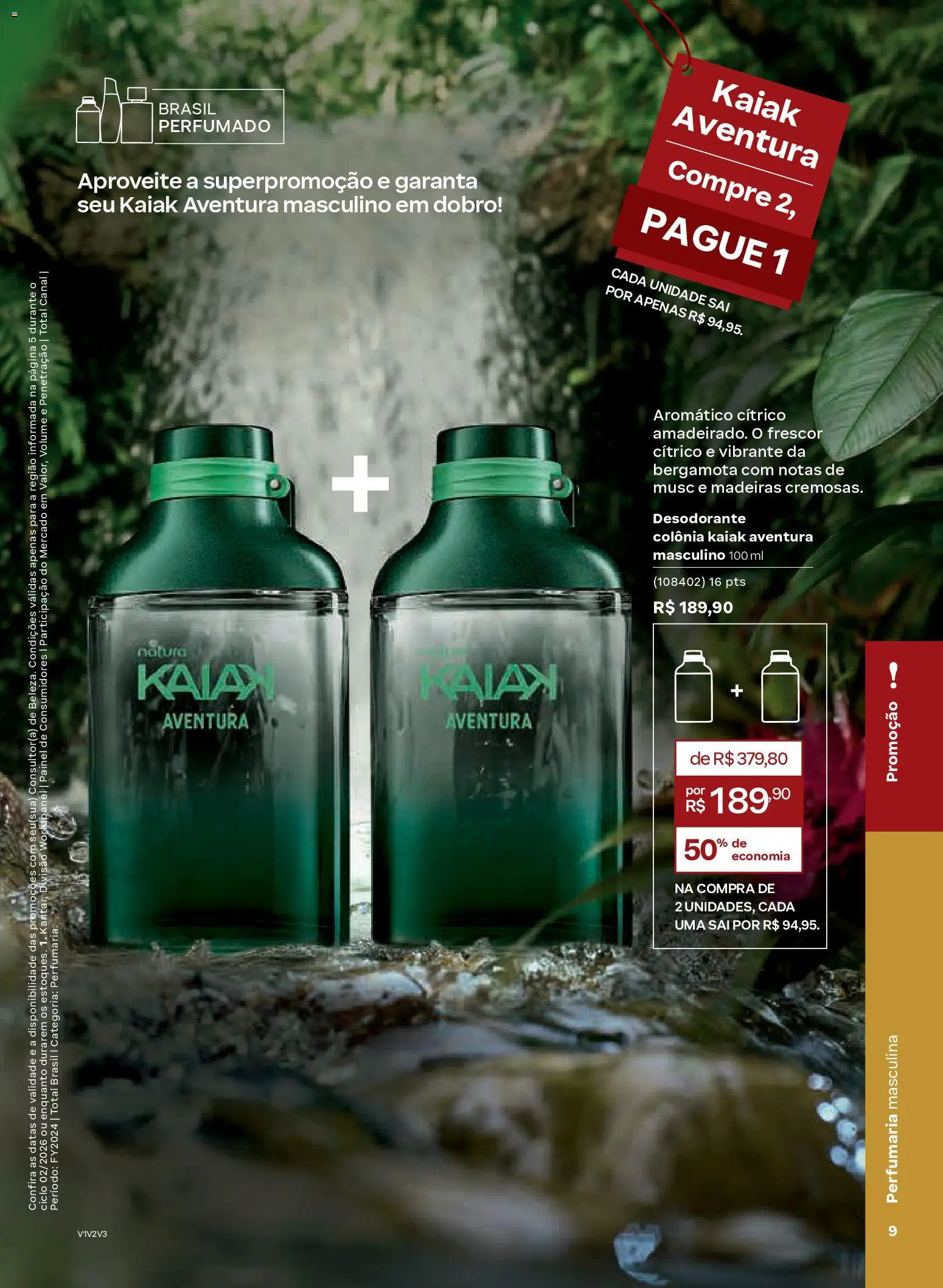 Natura Folheto - válido de 13.01.2026 | Página: 9 | Produtos: Bergamota, Madeiras, Desodorante
