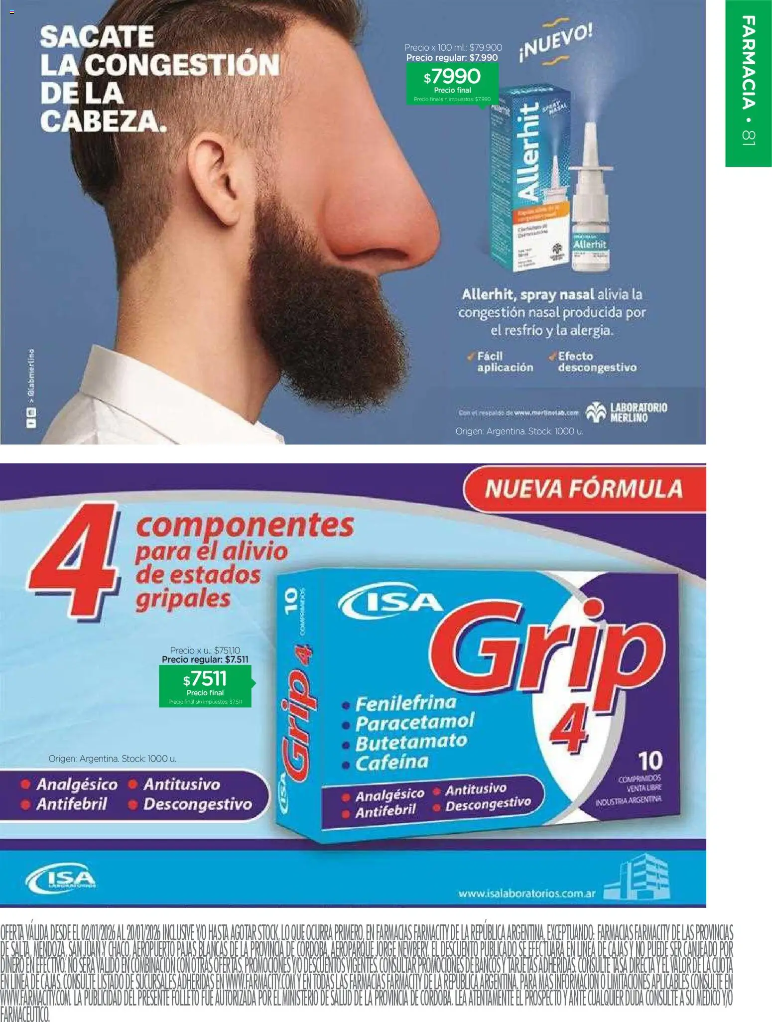 Farmacity catálogo │ válido desde el 02.01.2026 | Página: 81 | Productos: Analgésico