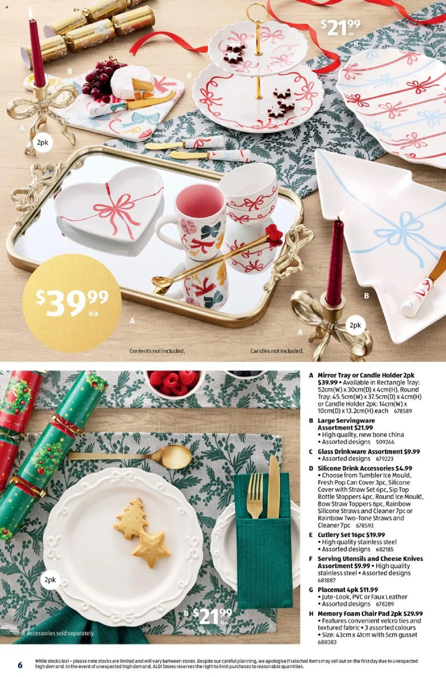Aldi catalogue - valid from 12.11.2025 | Page: 6 | Products: Candle holder, Chair, Utensils, Candle