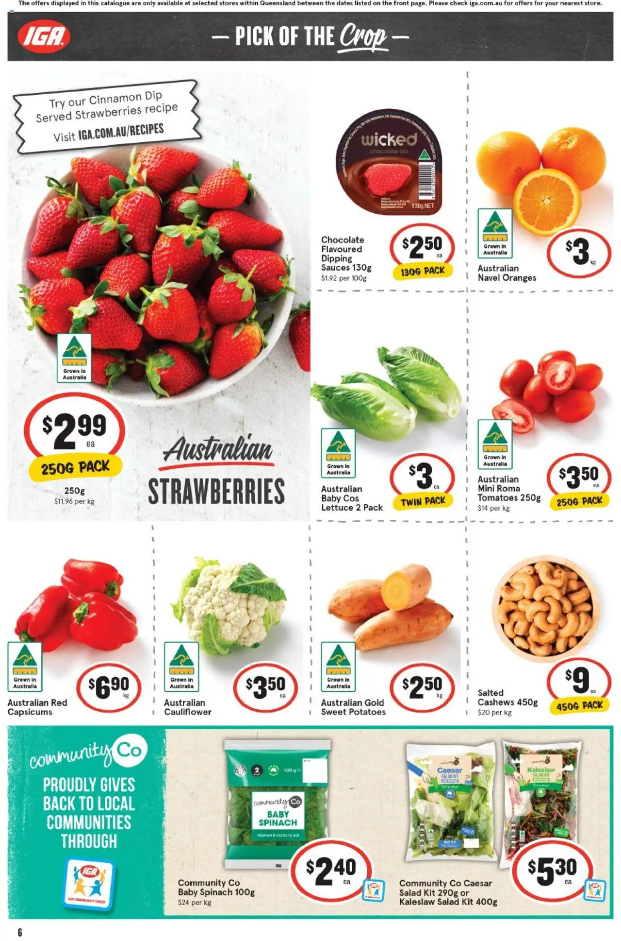 IGA catalogue - valid from 13.08.2025 | Page: 7 | Products: Oranges, Salad, Potatoes, Spinach