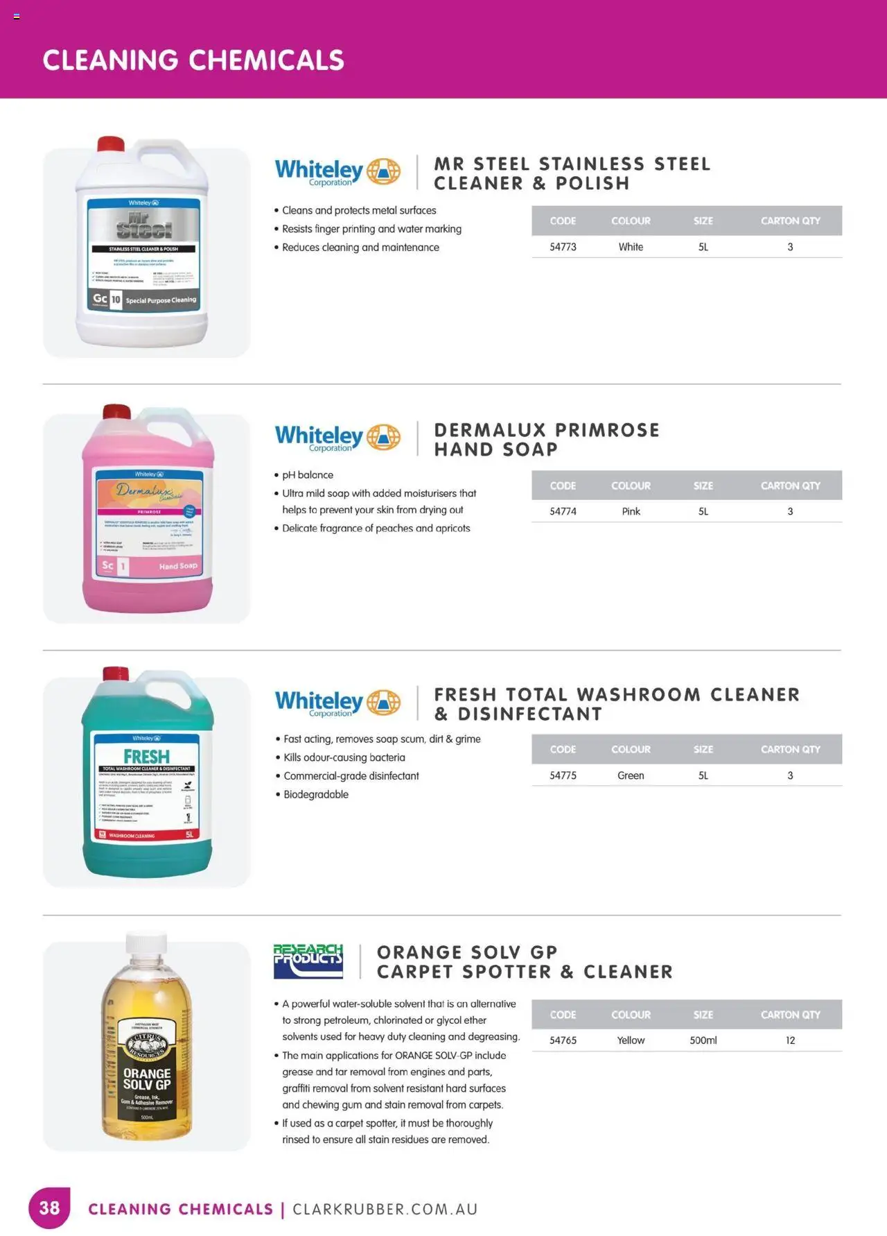 Clark Rubber catalogue - valid from 05.05.2025 | Page: 38 | Products: Carpet, Cleaner, Gum, Hand soap