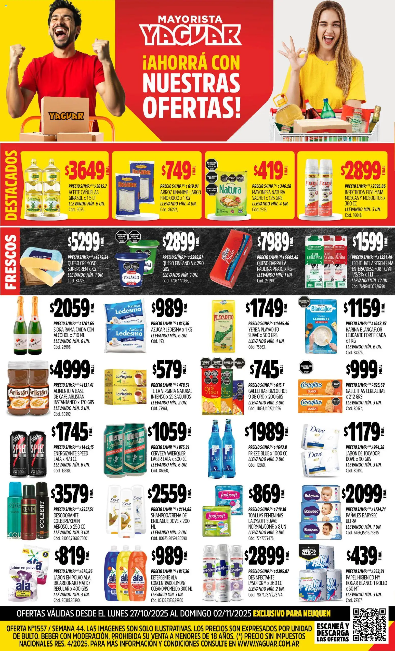 Yaguar - Neuquén │ válido desde el 27.10.2025 | Página: 1 | Productos: Insecticida, Polvo, Detergente, Queso