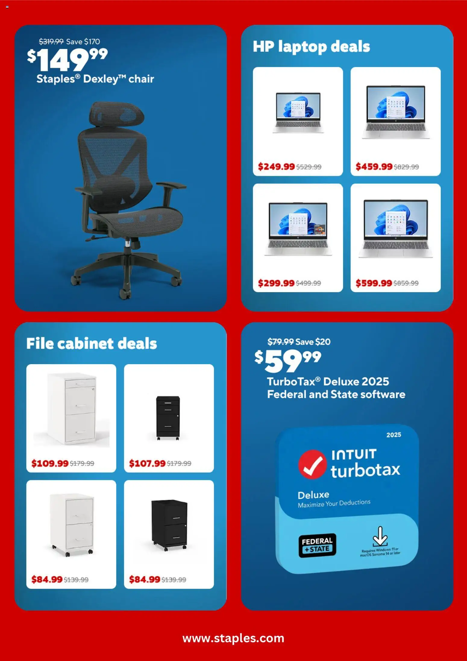 Staples Weekly Ad - valid from 25.01.2026 | Page: 4 | Products: Chair, Laptop