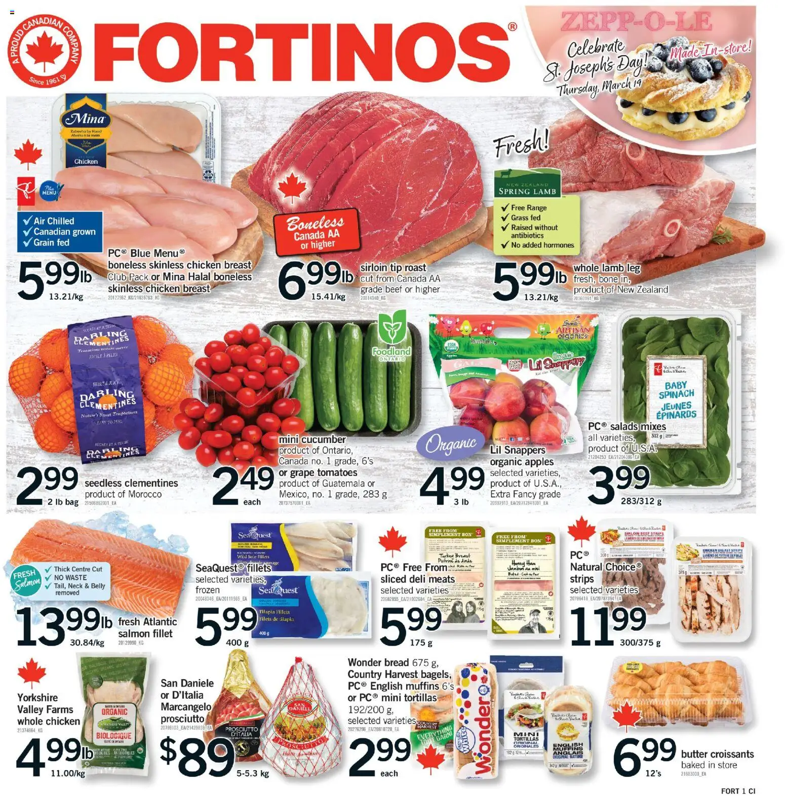 Fortinos flyer valid from 19.03.2026 | Page: 1 | Products: Beef, Bag, Butter, Ham