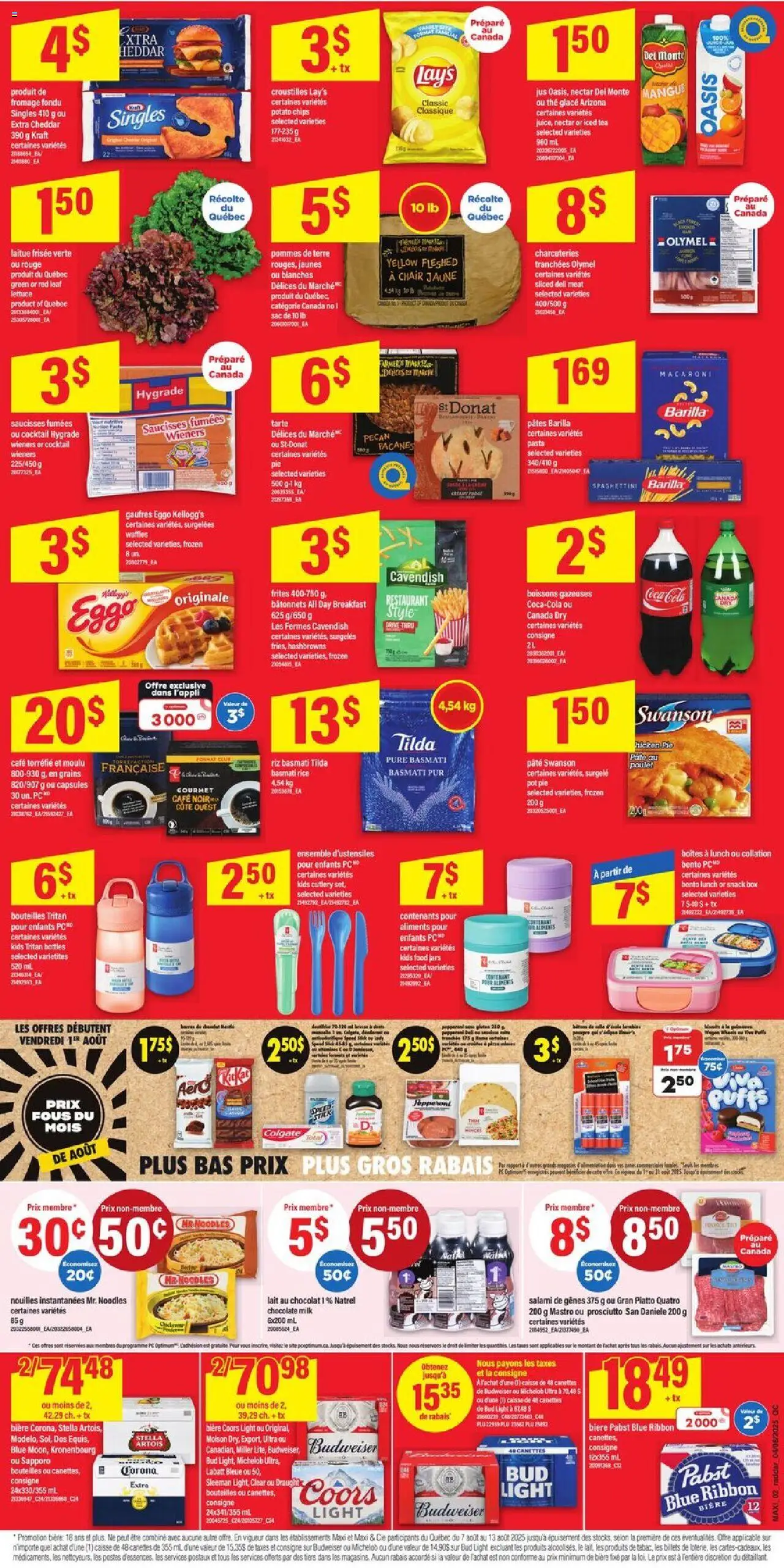 Maxi flyer valid from 07.08.2025 | Page: 3 | Products: Noodles, Pasta, Chips, PC