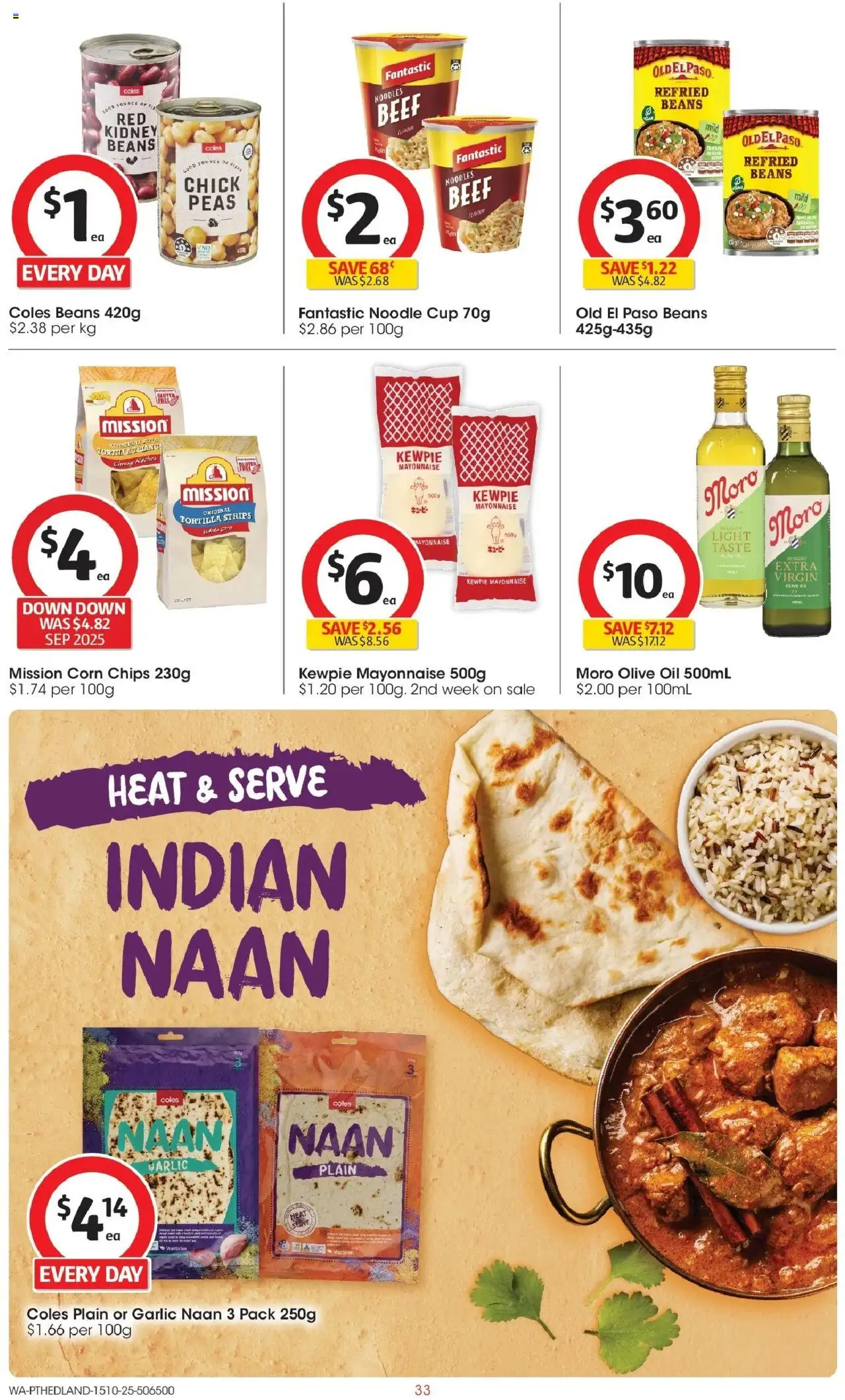 Coles catalogue - valid from 15.10.2025 | Page: 33 | Products: Light, Noodles, Mayonnaise, Garlic