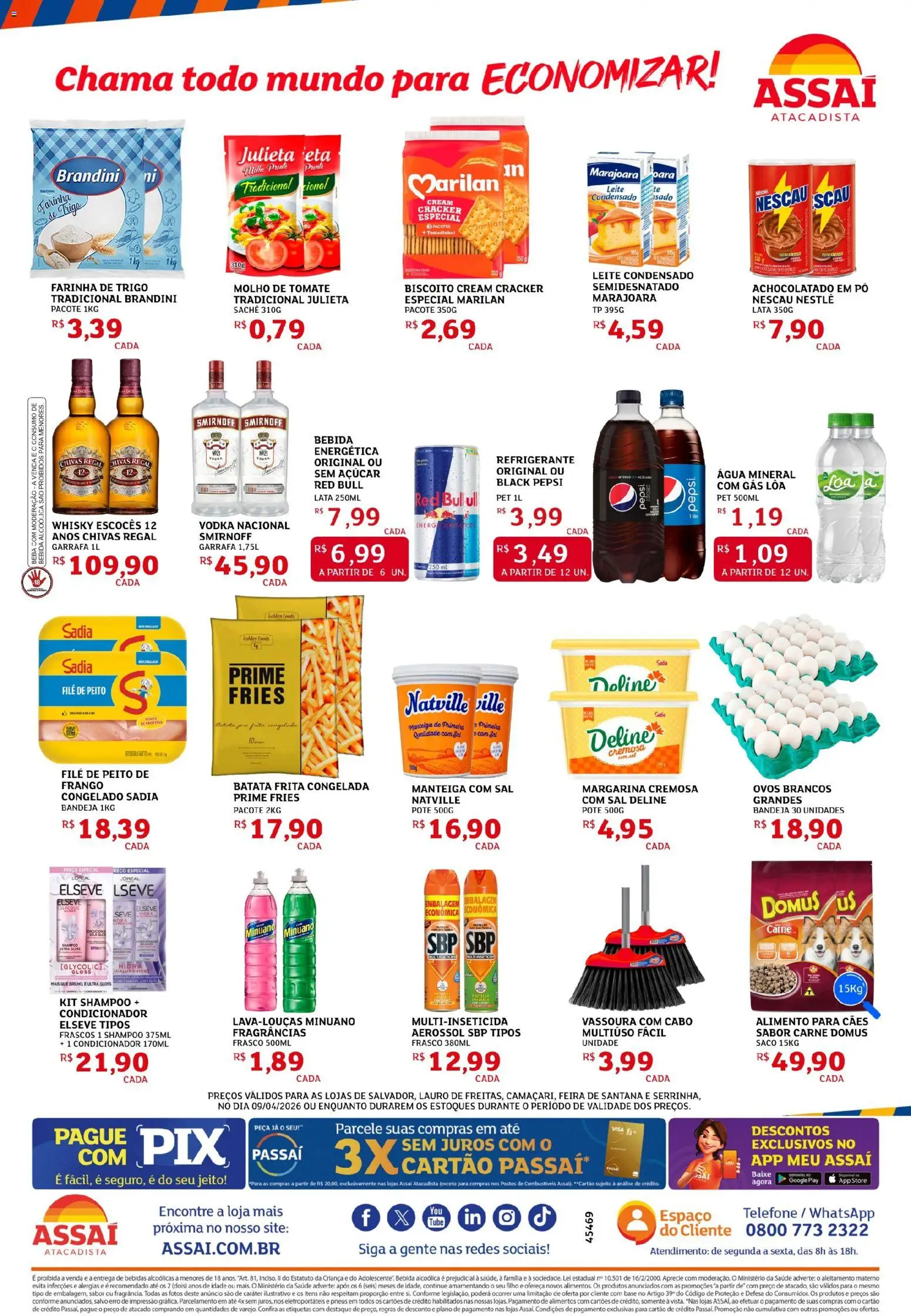 Assaí Atacadista Folheto - válido de 09.04.2026 | Página: 2 | Produtos: Refrigerante, Telefone, Frango, Cabo
