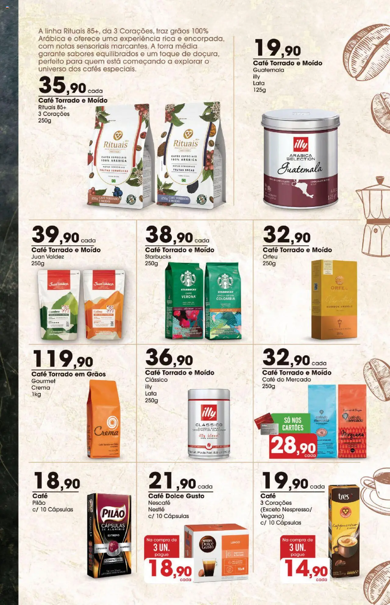 Zaffari Folheto - válido de 25.07.2025 | Página: 3 | Produtos: Cafe Dolce Gusto, Café, Chocolate, Bourbon