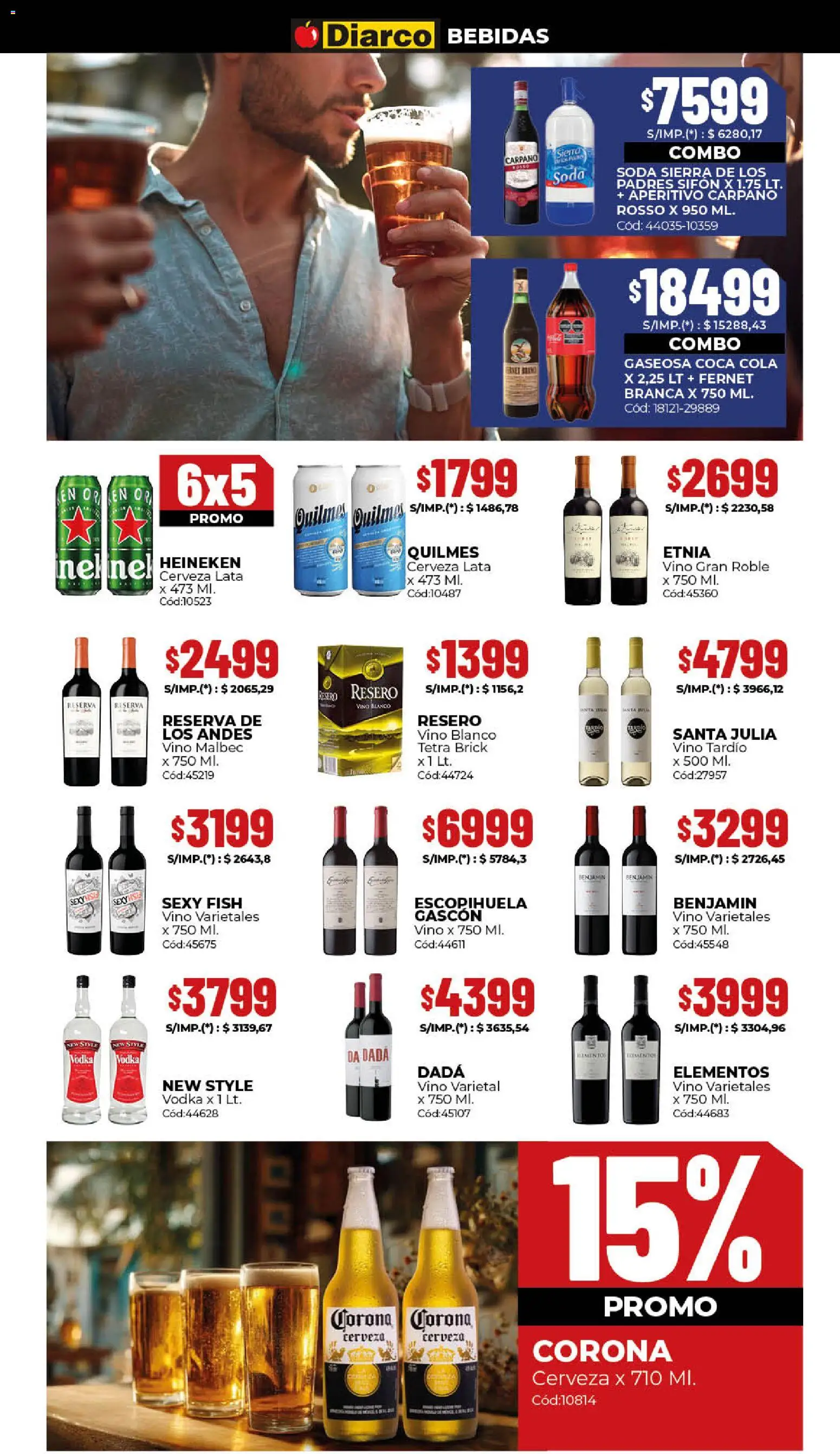Diarco - Ofertas Sur │ válido desde el 20.04.2026 | Página: 7 | Productos: Vodka, Soda, Vino, Cerveza
