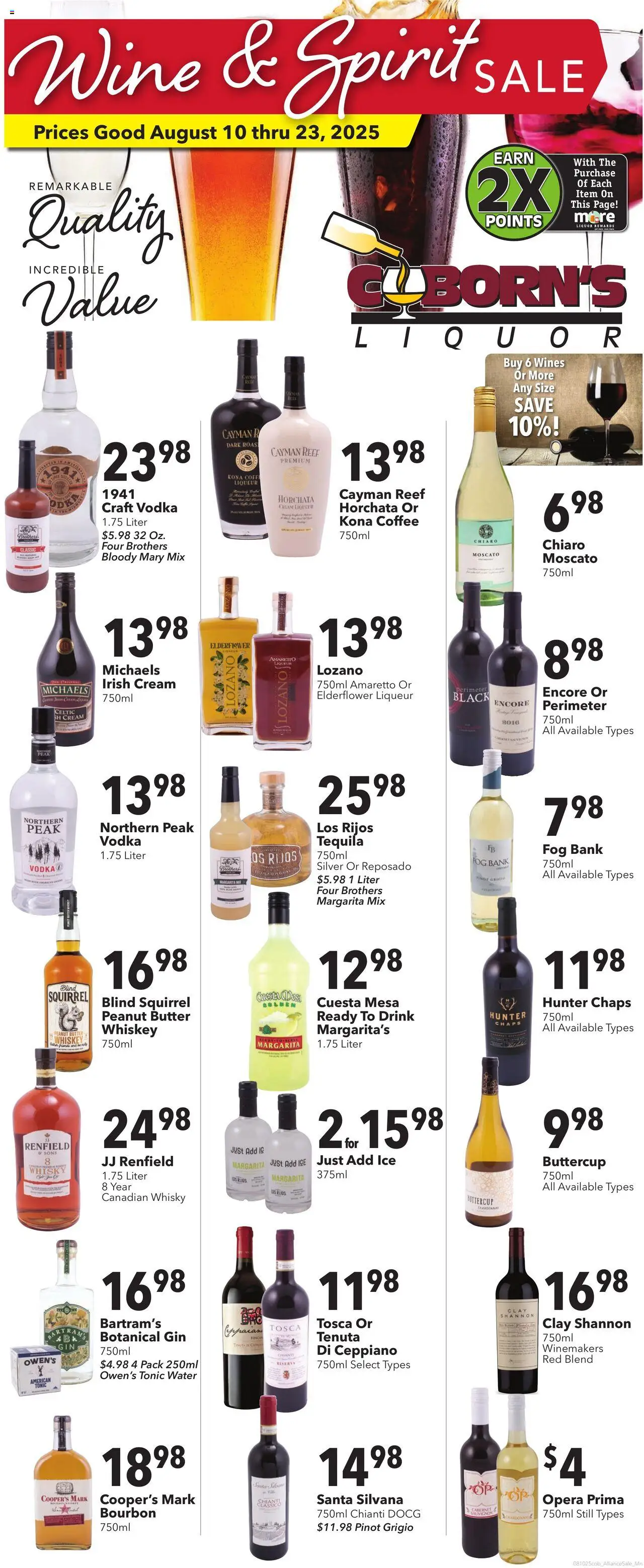 Coborn's Weekly Ad - valid from 20.08.2025 | Page: 6 | Products: Coffee, Wine, Gin, Vodka