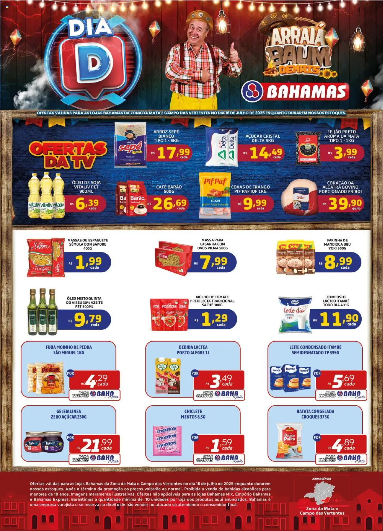 Bahamas Supermercados Folheto - válido de 16.07.2025 | Página: 1 | Produtos: Espaguete, Molho de tomate, Arroz, Massa