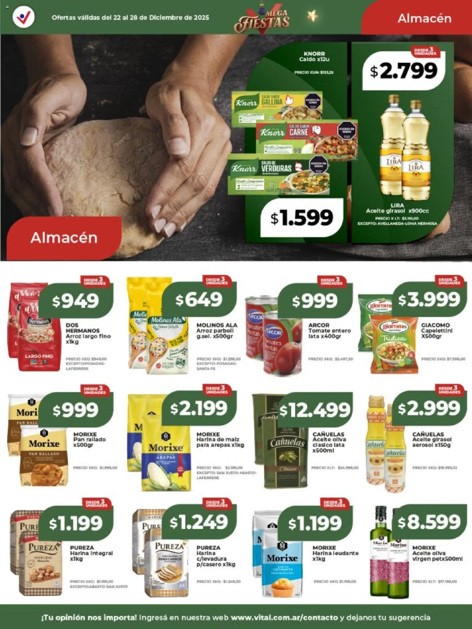Vital - Ofertas - Posadas │ válido desde el 22.12.2025 | Página: 10 | Productos: Harina, Aceite, Arroz, Pan rallado