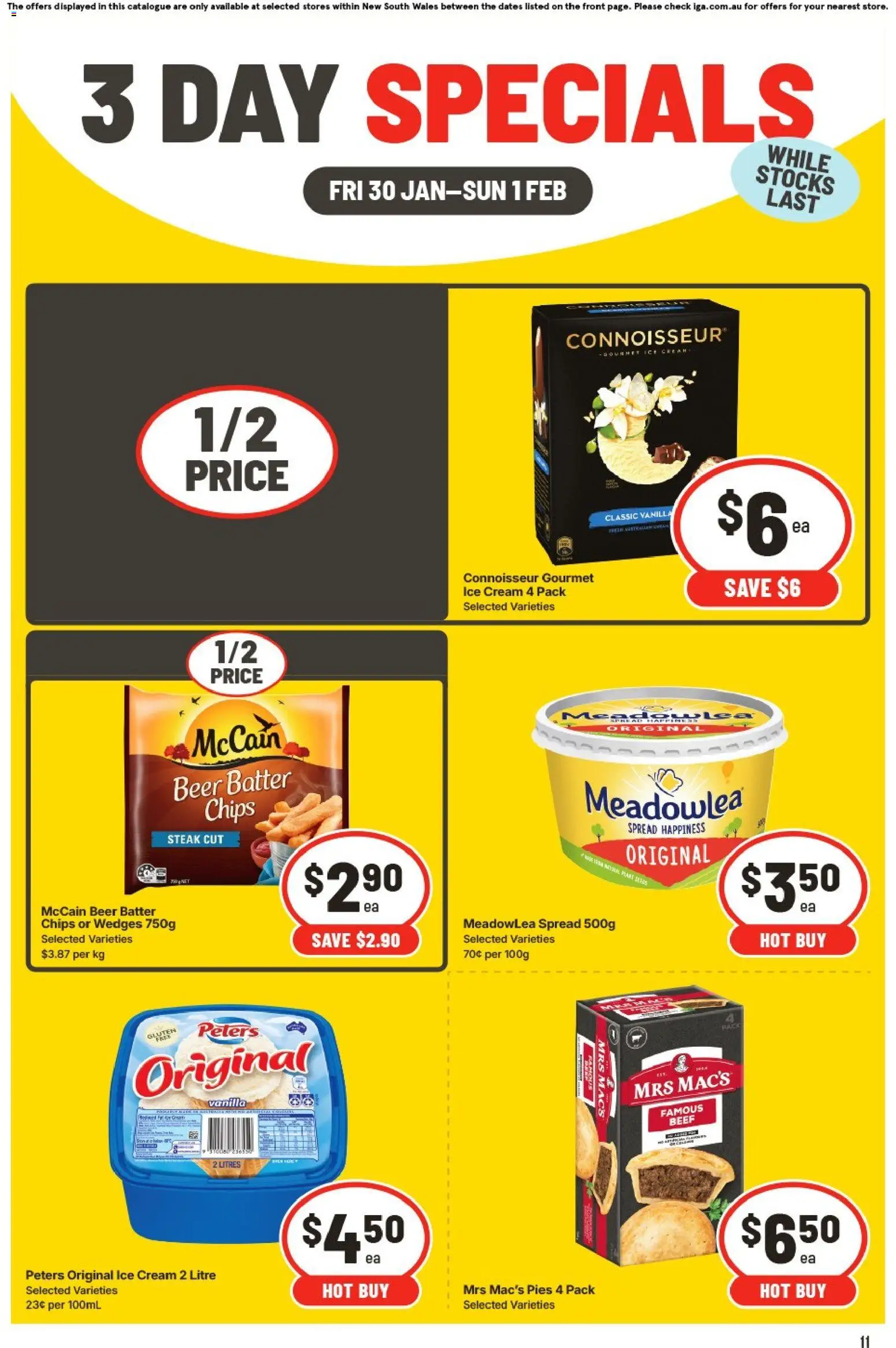 IGA catalogue - valid from 30.01.2026 | Page: 3 | Products: Beef, Cream, Ice cream, Steak