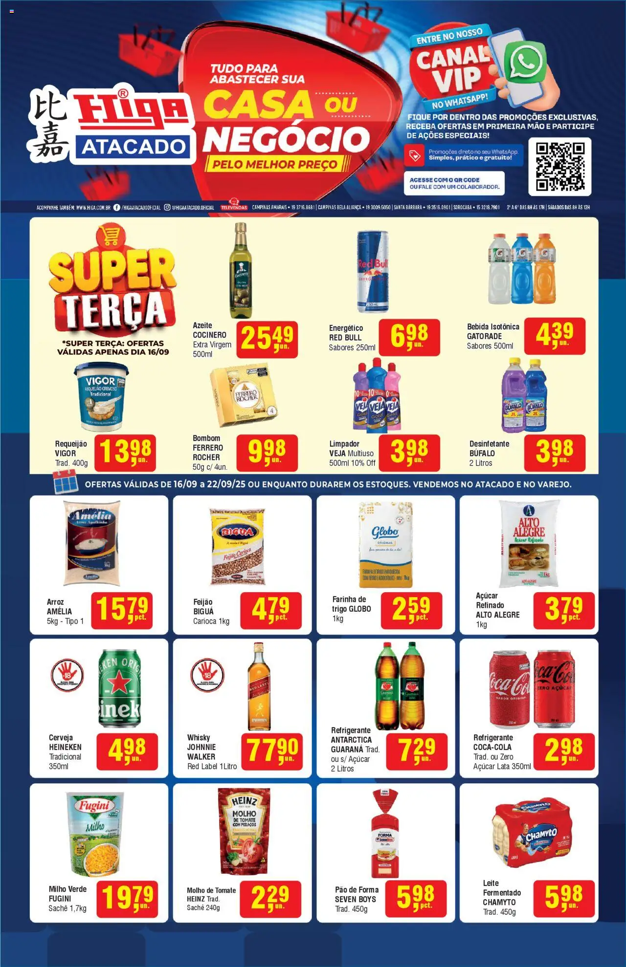 Higa Atacado Folheto - válido de 16.09.2025 | Página: 1 | Produtos: Energético, Whisky, Açúcar, Requeijão