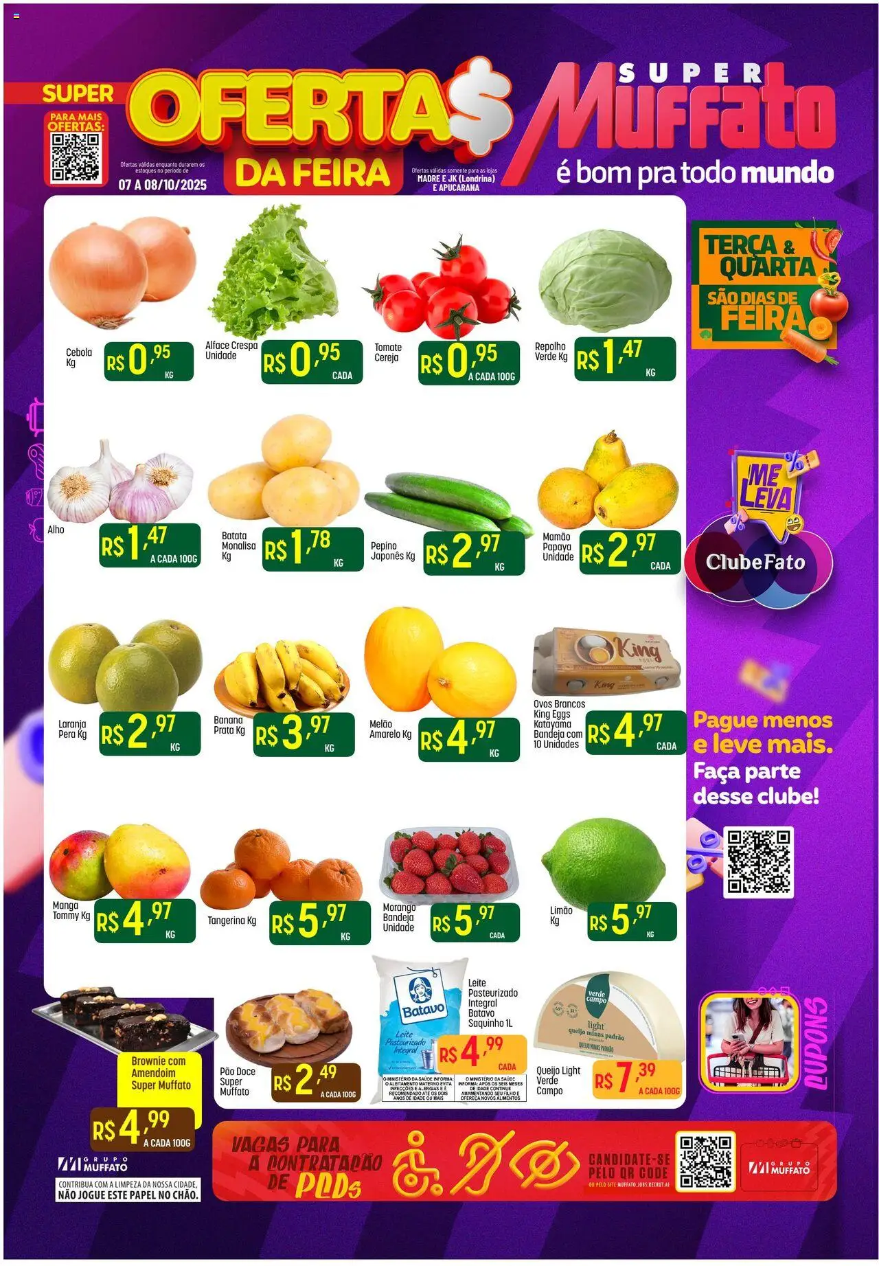 Super Muffato Folheto - válido de 07.10.2025 | Página: 1 | Produtos: Amendoim, Leite, Queijo, Pão