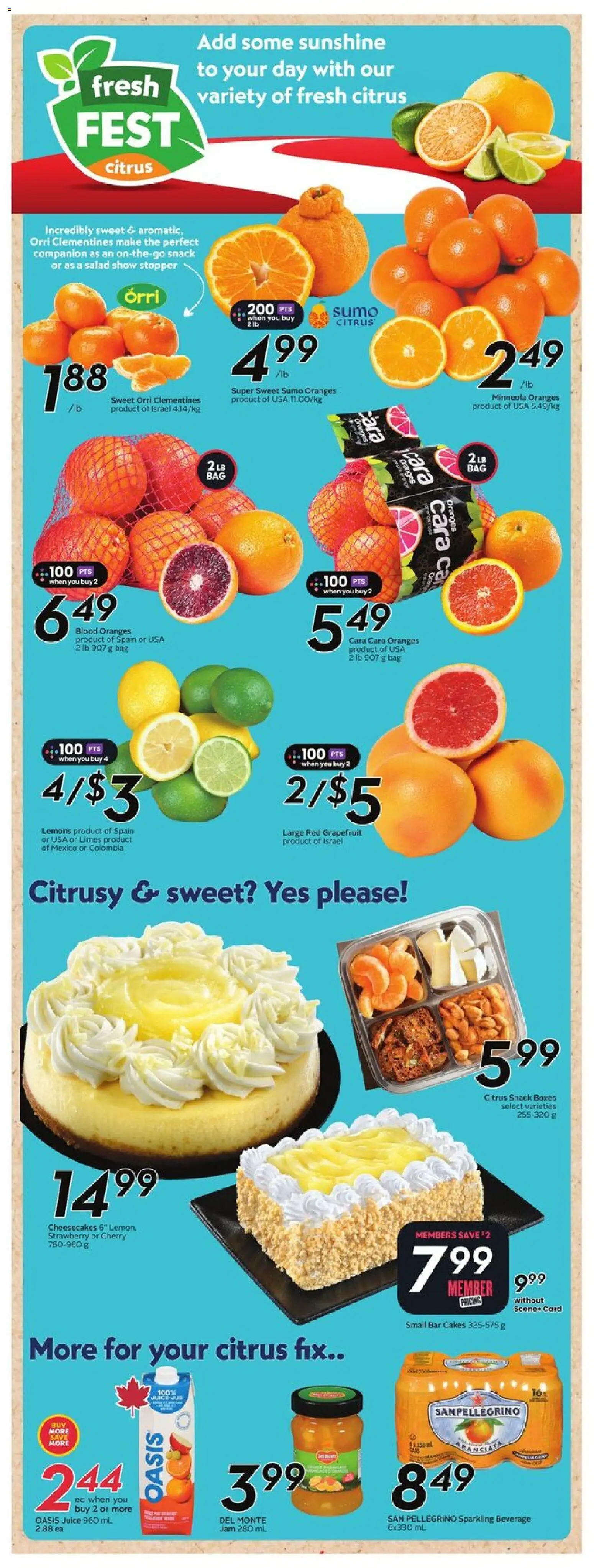 Sobeys flyer valid from 19.02.2026 | Page: 16 | Products: Salad, Bag, Juice, Oranges