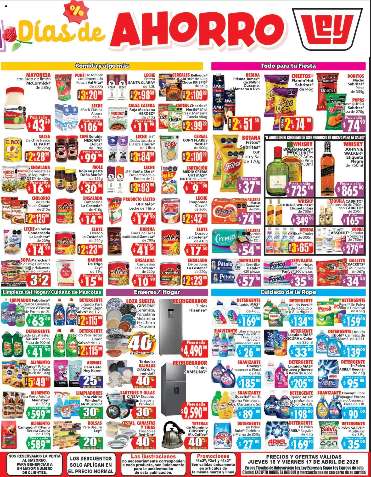 Nuevas ofertas de Casa Ley válidas en toda la República Mexicana desde el 16.04.2026. ¡Encuentra las mejores ofertas en Casa Ley folleto Autoservicio La Paz, BCS! | Página: 4 | Productos: Pollo, Refrigerador, Jugo, Ropa