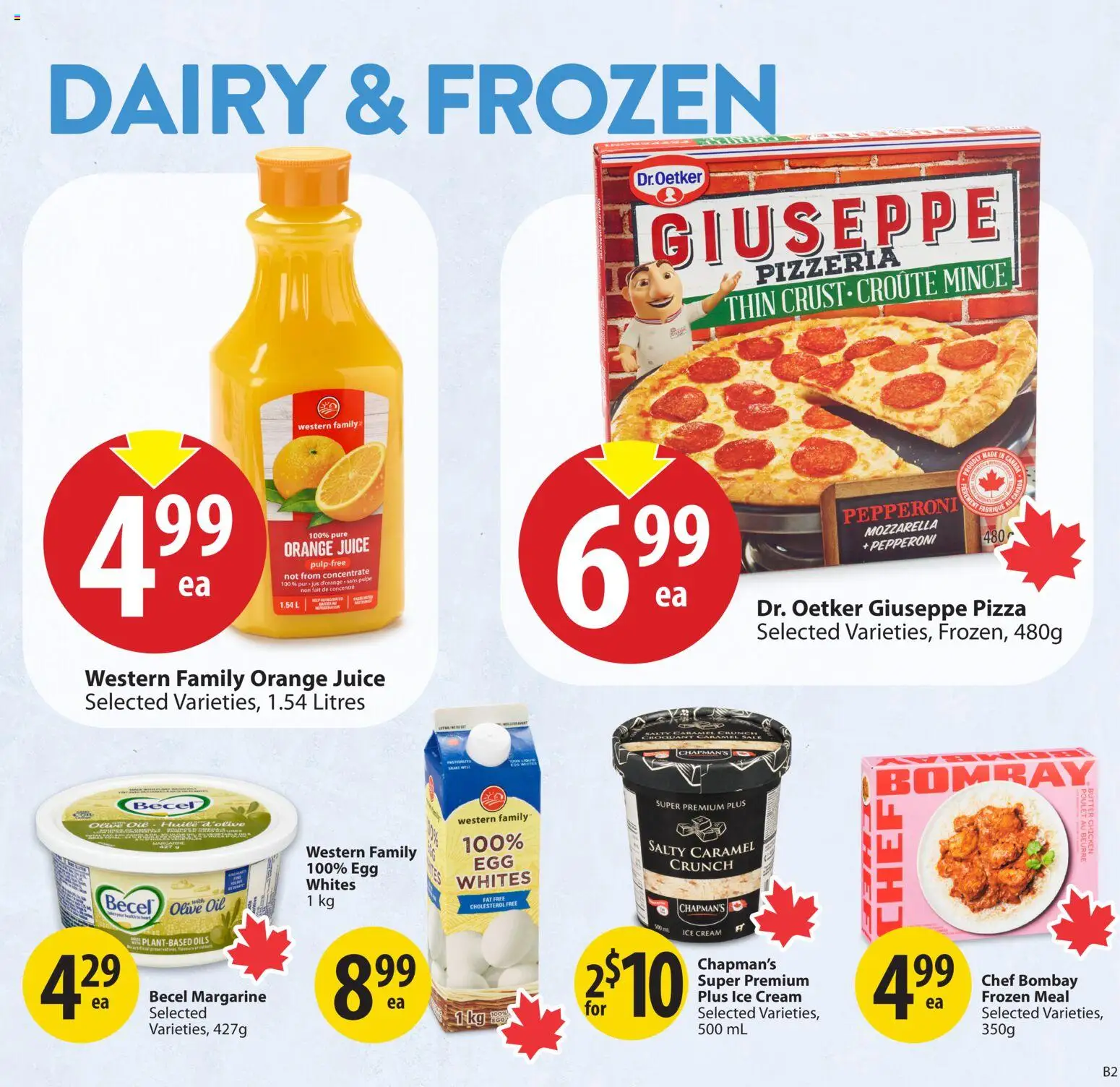 Save on foods flyer valid from 12.02.2026 | Page: 18 | Products: Cream, Ice cream, Pizza, Juice