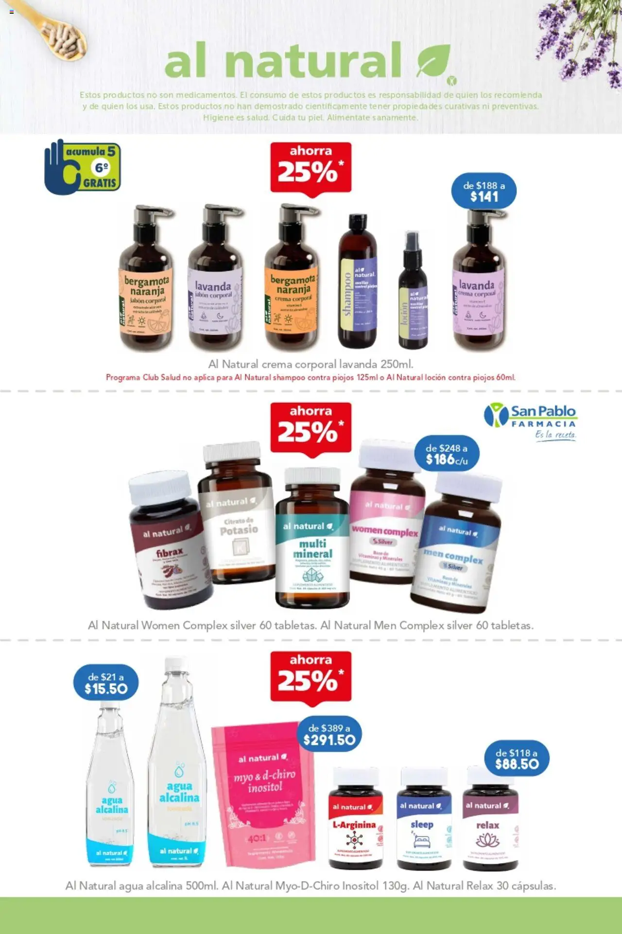 Nuevas ofertas de Farmacia San Pablo válidas en toda la República Mexicana desde el 21.09.2025. ¡Encuentra las mejores ofertas en Farmacia San Pablo - Catálogo! | Página: 9 | Productos: Crema, Agua, Loción, Jabón