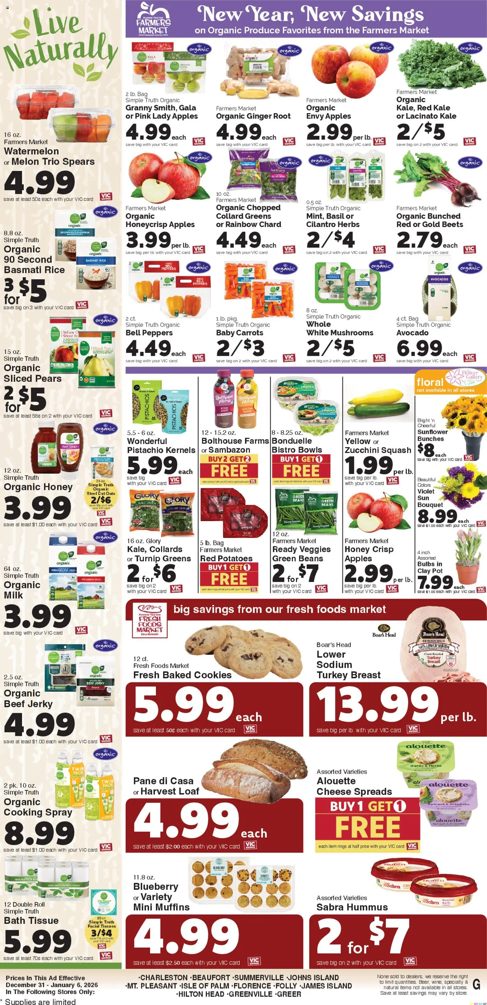 Harris Teeter Weekly Ad - SC - valid from 31.12.2025 | Page: 13 | Products: Squash, Ginger, Zucchini, Milk