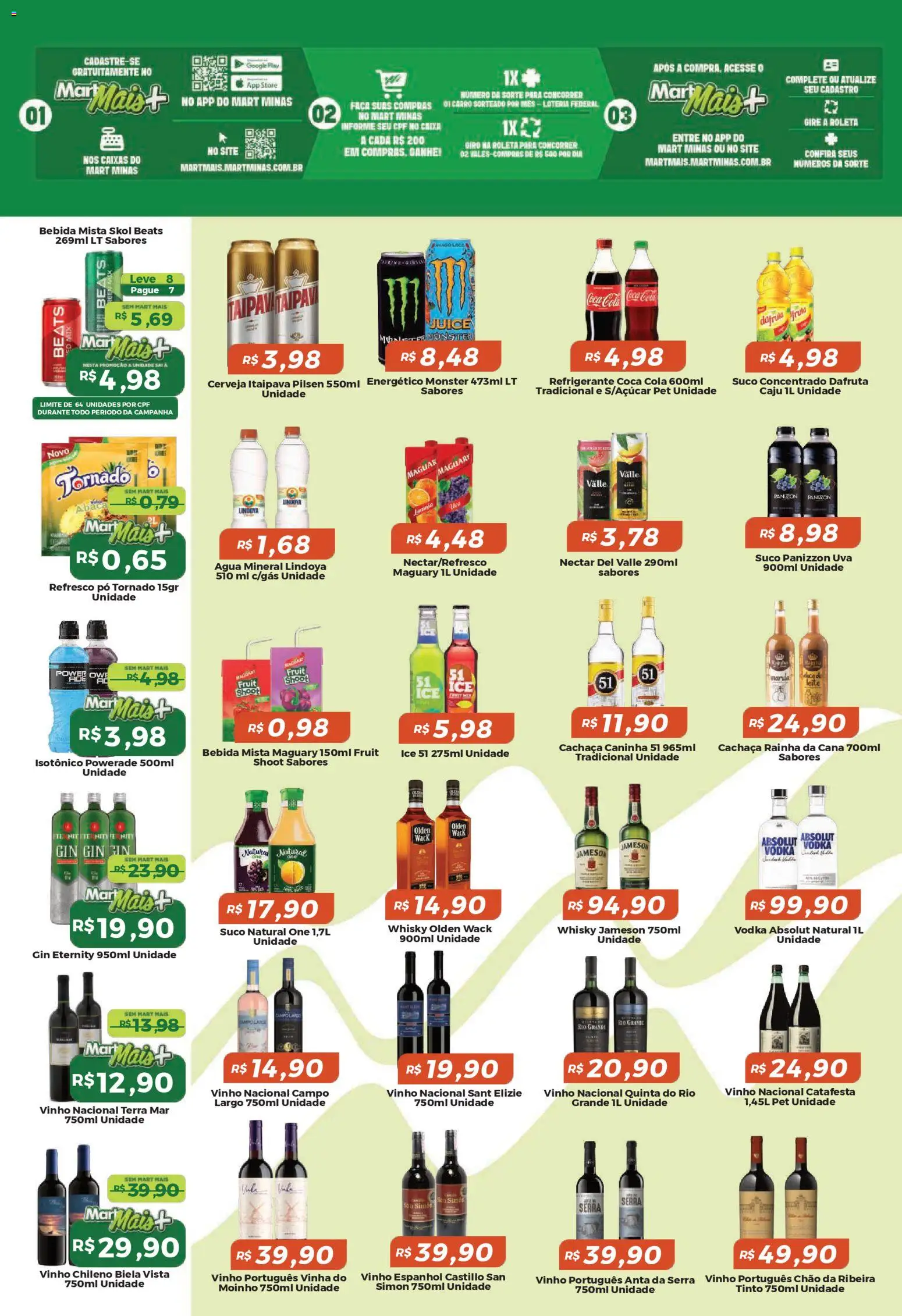 Mart Minas Folheto - válido de 12.03.2026 | Página: 3 | Produtos: Caju, Caixa, Refrigerante, Isotônico