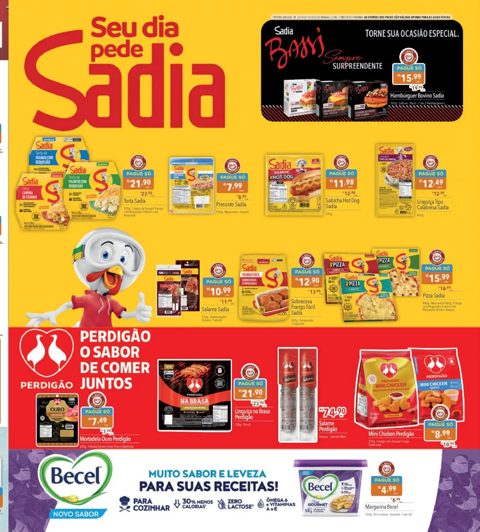 Supermercados Condor Folheto - válido de 22.04.2026 | Página: 15 | Produtos: Palmito, Salsicha, Salame, Frango