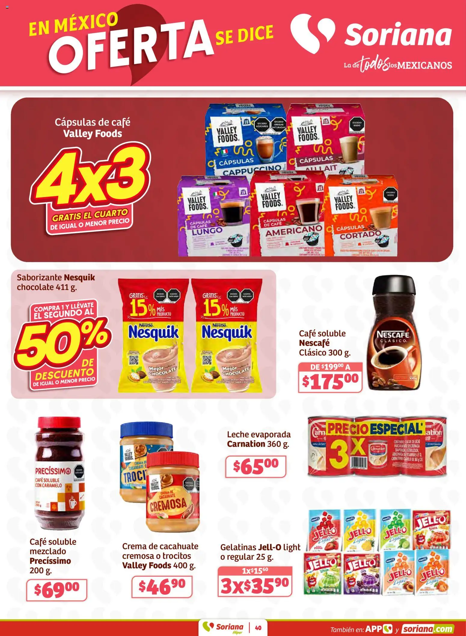 Nuevas ofertas de Soriana válidas en toda la República Mexicana desde el 30.01.2026. ¡Encuentra las mejores ofertas en Soriana - Preciazazaso Híper: Frontera Chih, Coah, Tamaulipas! | Página: 40 | Productos: Cacahuate, Crema, Leche, Chocolate