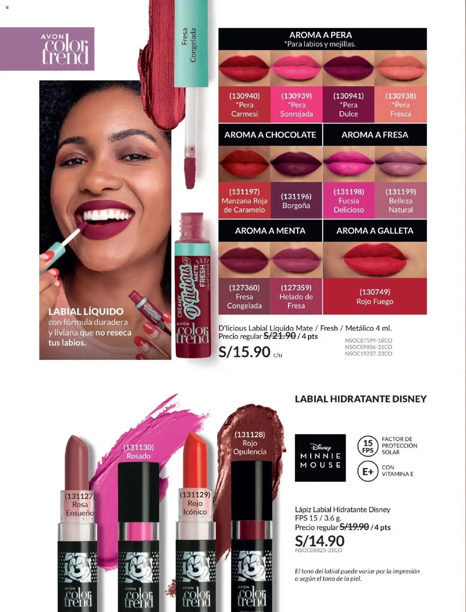 Catálogo Avon válido desde 01.02.2026 | Página: 66 | Productos: Lápiz labial, Chocolate, Helado, Mouse