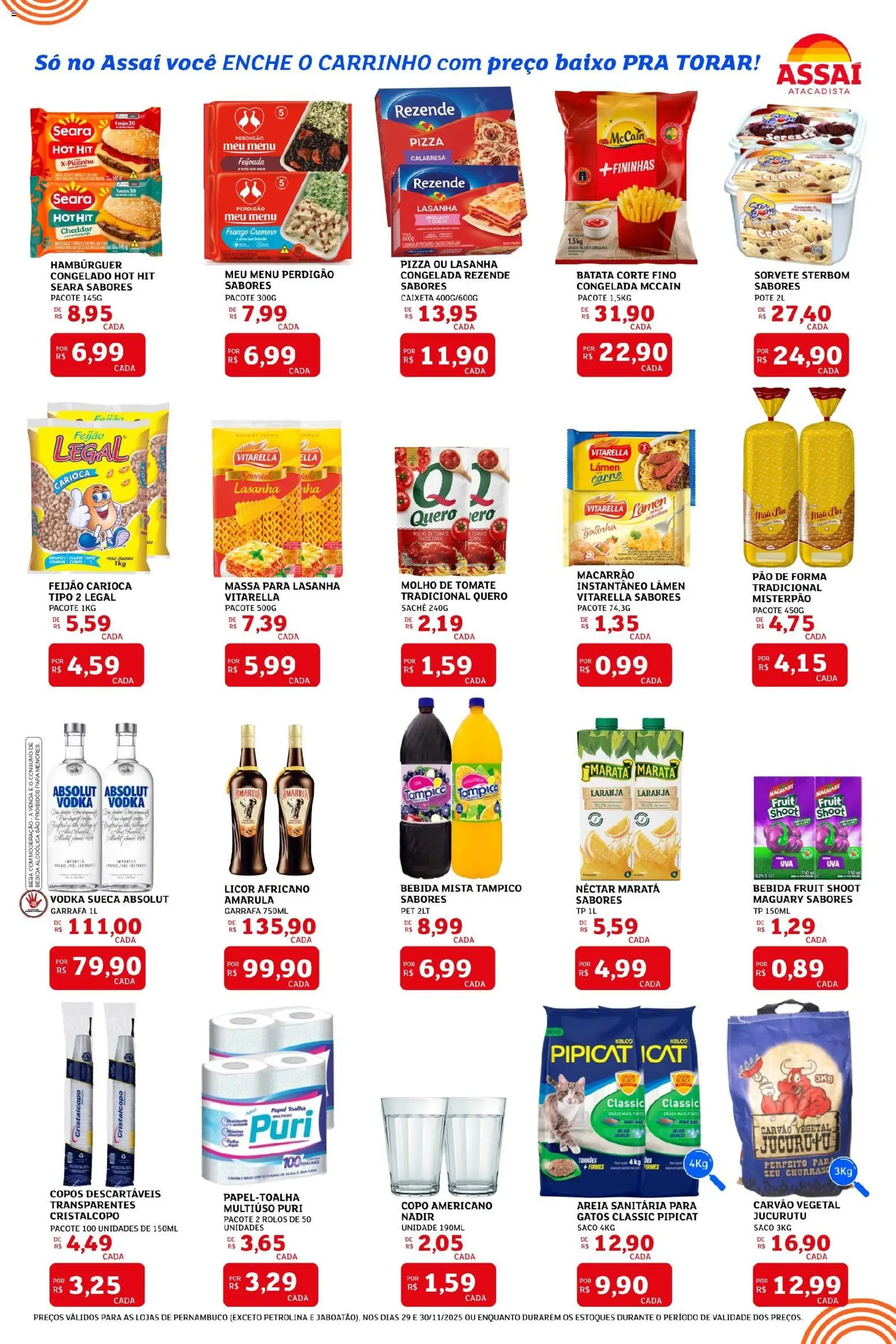 Assaí Atacadista Folheto - válido de 29.11.2025 | Página: 2 | Produtos: Papel toalha, Copos descartáveis, Massa, Lasanha