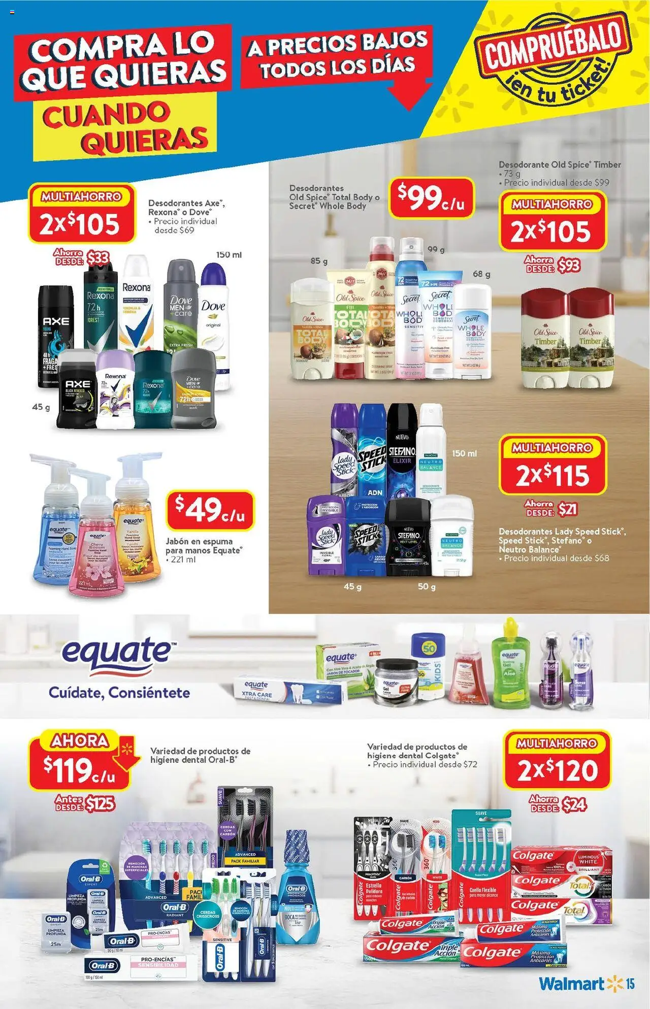 Nuevas ofertas de Walmart válidas en toda la República Mexicana desde el 14.08.2025. ¡Encuentra las mejores ofertas en Walmart - Folleto! | Página: 15 | Productos: Espuma, Flexible, Body, Jabón