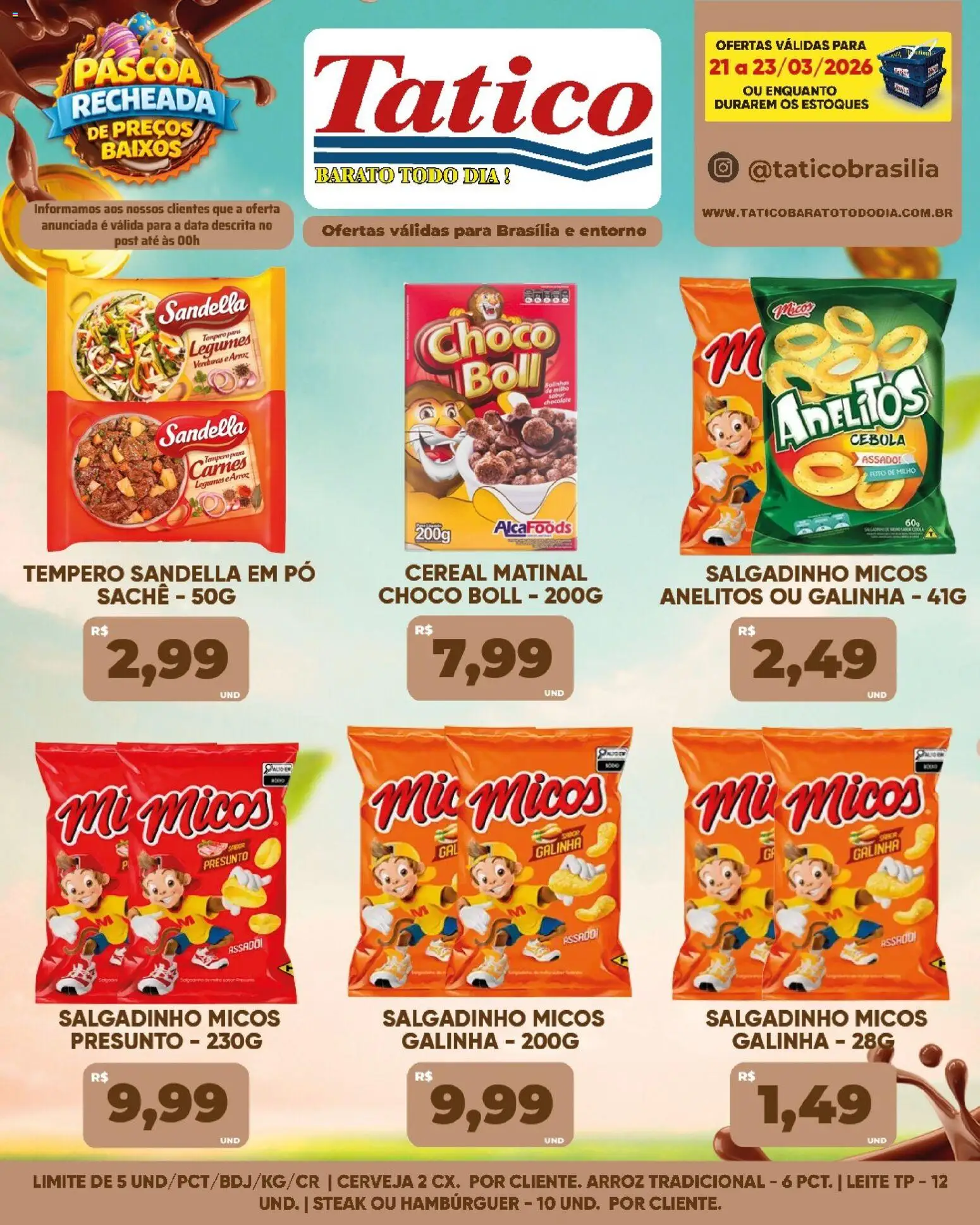 Tatico Folheto - válido de 24.03.2026 | Página: 19 | Produtos: Cebola, Leite, Arroz, Hambúrguer