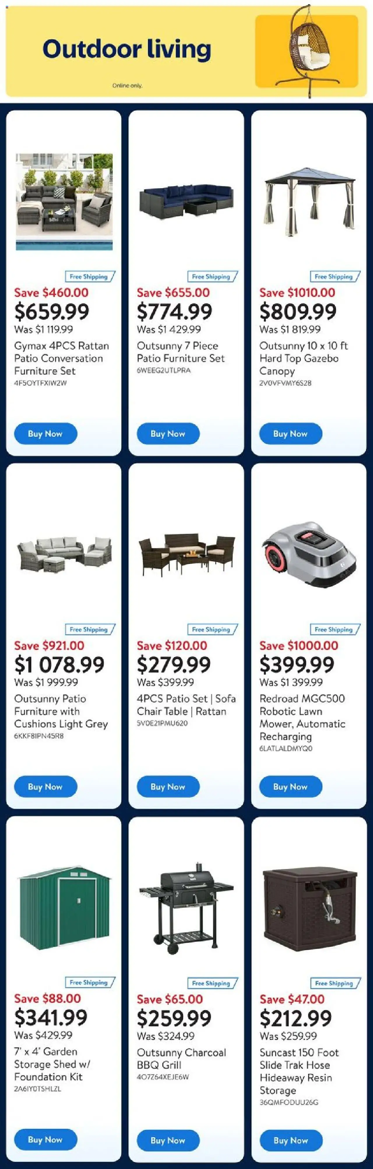 Walmart flyer valid from 12.06.2025 | Page: 8 | Products: Grill, Sofa, Table, Chair