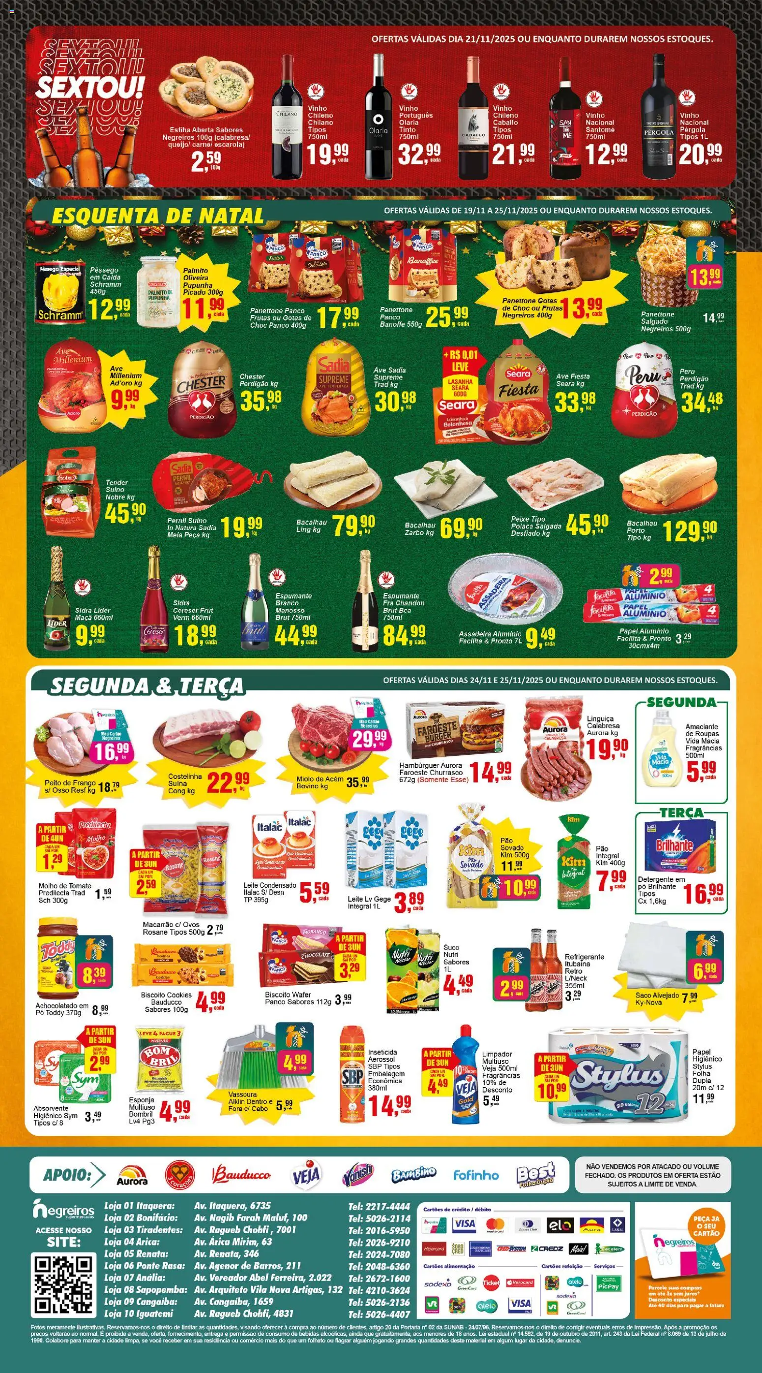 Negreiros Folheto - válido de 19.11.2025 | Página: 2 | Produtos: Panettone, Acém, Hambúrguer, Frango