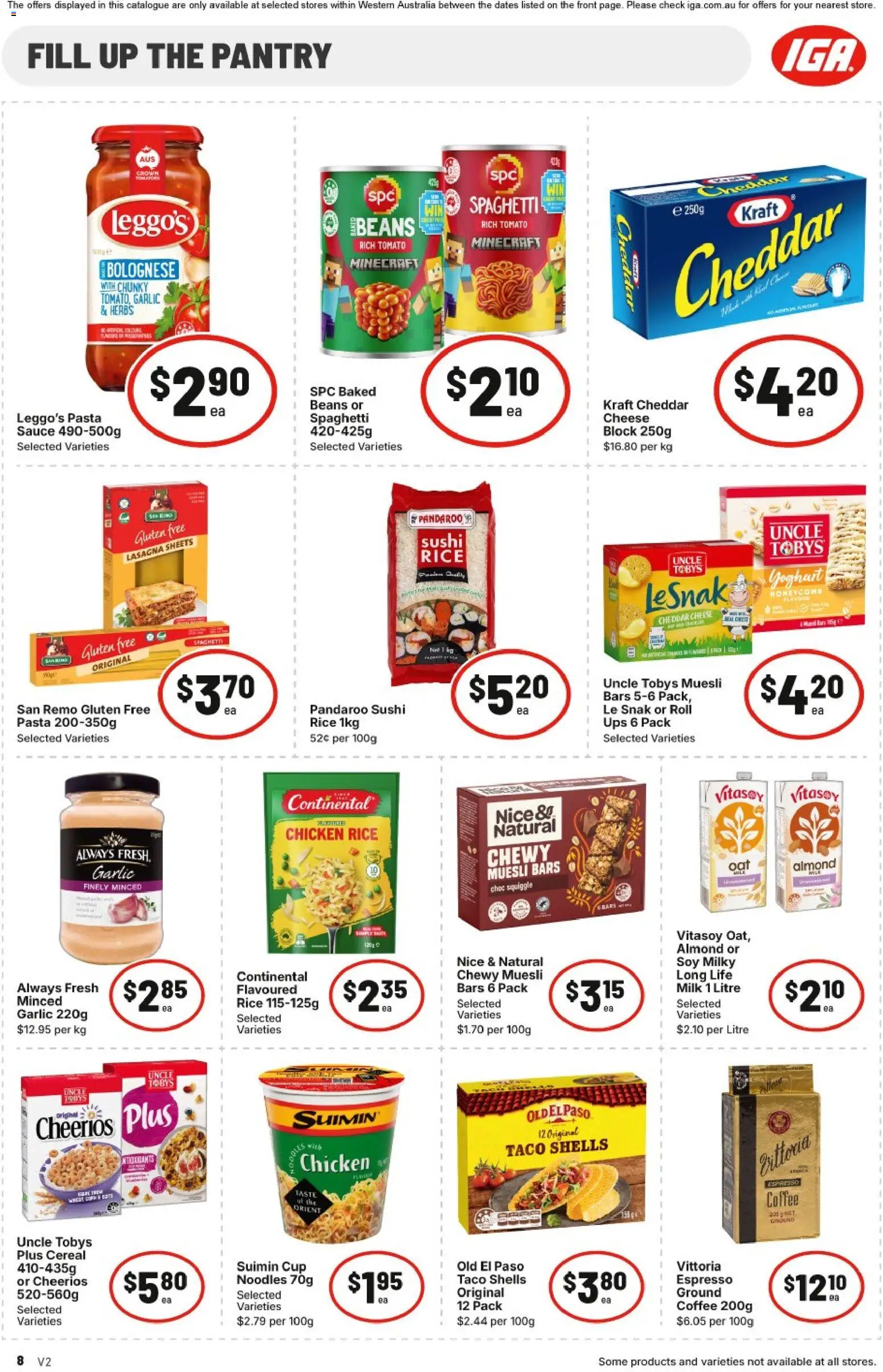 IGA catalogue - valid from 31.12.2025 | Page: 8 | Products: Bacon, Pizza, Chicken, Waffles