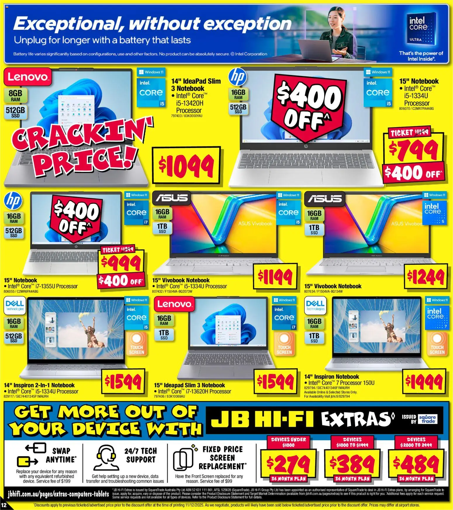 JB Hi-Fi catalogue - valid from 18.12.2025 | Page: 12 | Products: Battery, Device, Notebook, Screen