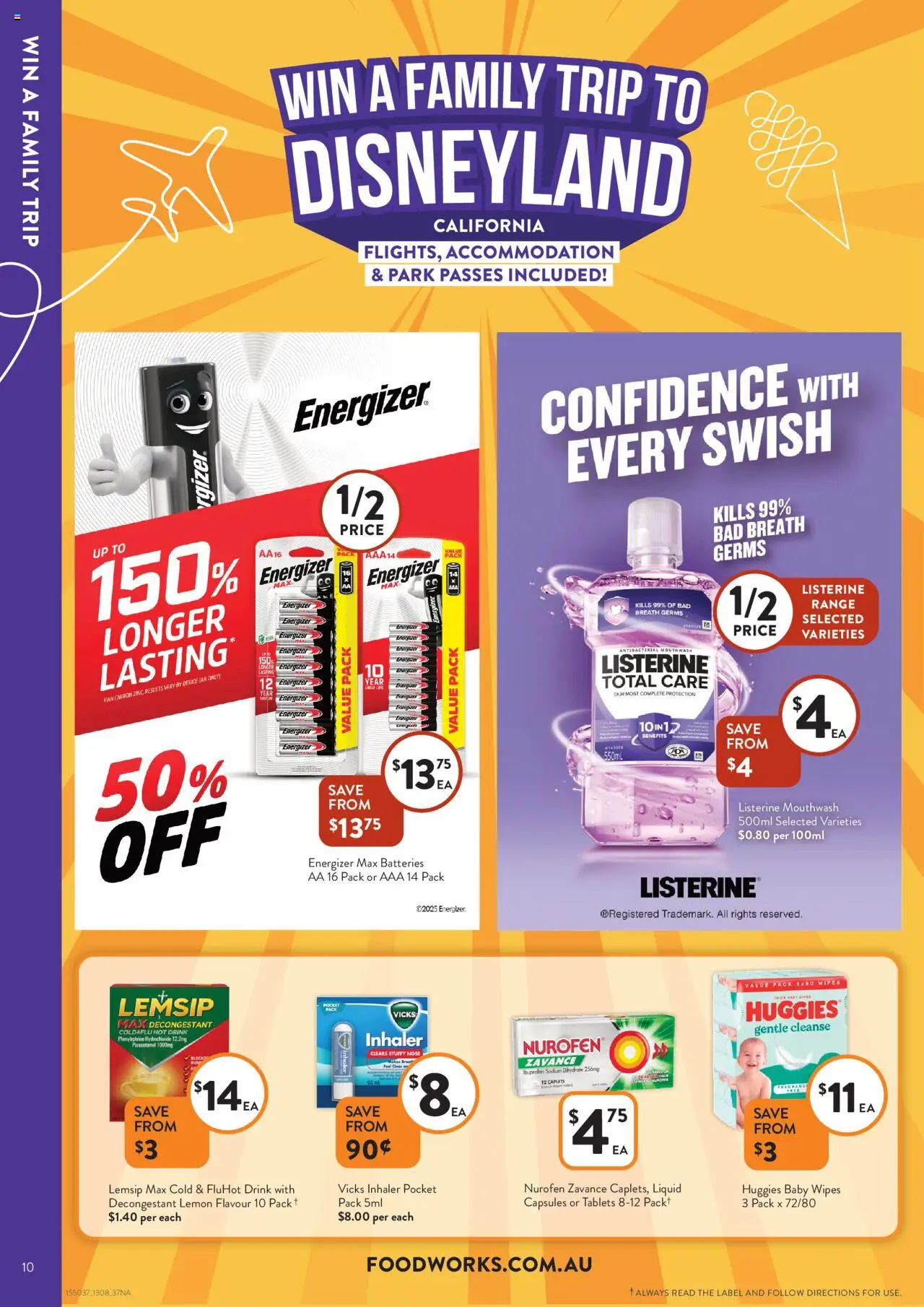 Foodworks catalogue - valid from 13.08.2025 | Page: 10 | Products: Mouthwash, Batteries, Device, Tablets