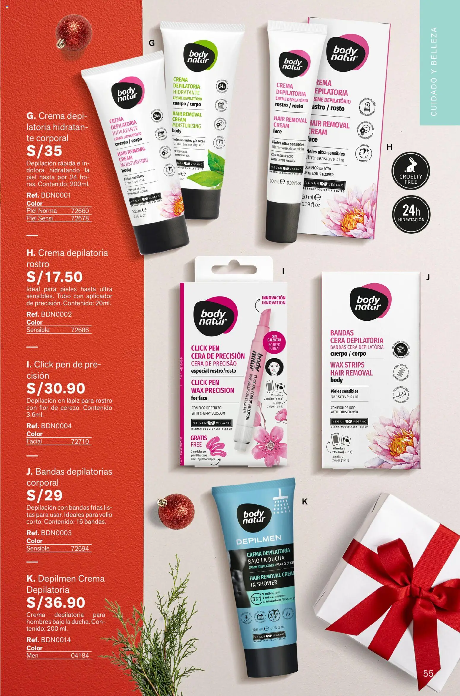 Catálogo Leonisa válido desde 13.11.2025 | Página: 55 | Productos: Crema depilatoria, Ducha, Té, Crema