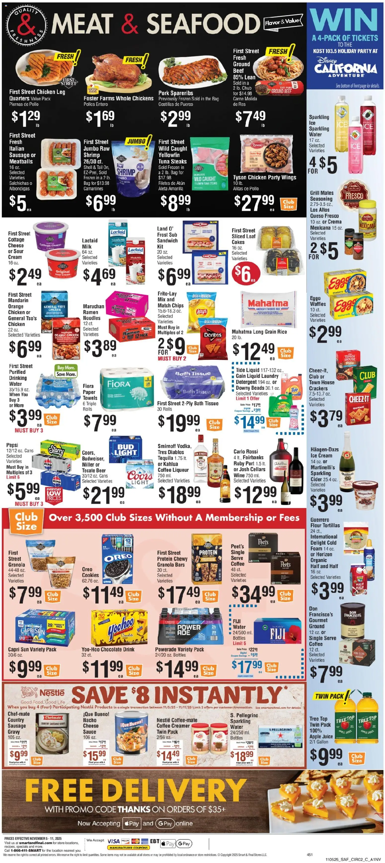 Smart & Final Weekly Ad - valid from 07.11.2025 | Page: 3 | Products: Chocolate, Sour cream, Water, Grill