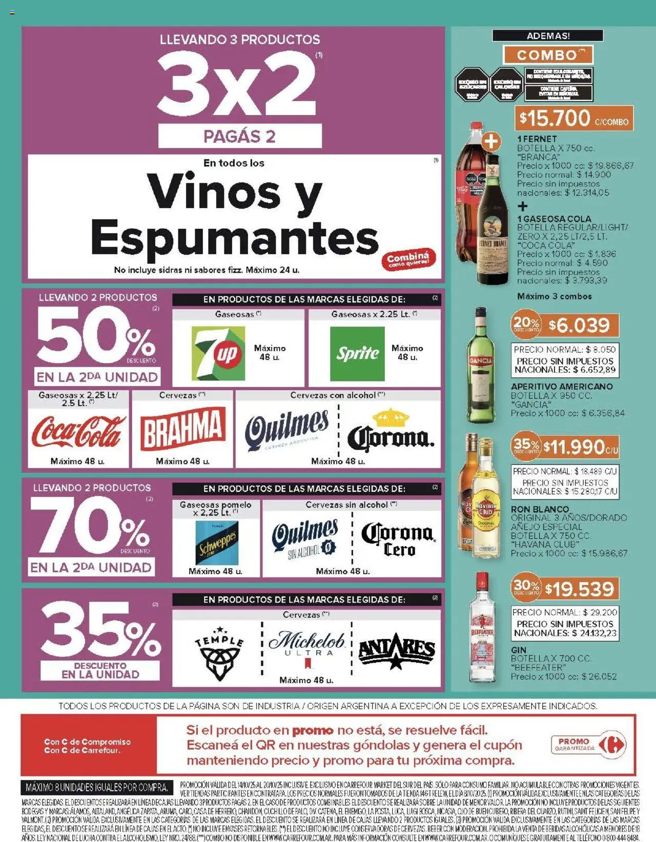 Carrefour ofertas - Chubut │ válido desde el 14.10.2025 | Página: 36 | Productos: Botella, Sobre, Fernet, Gaseosa