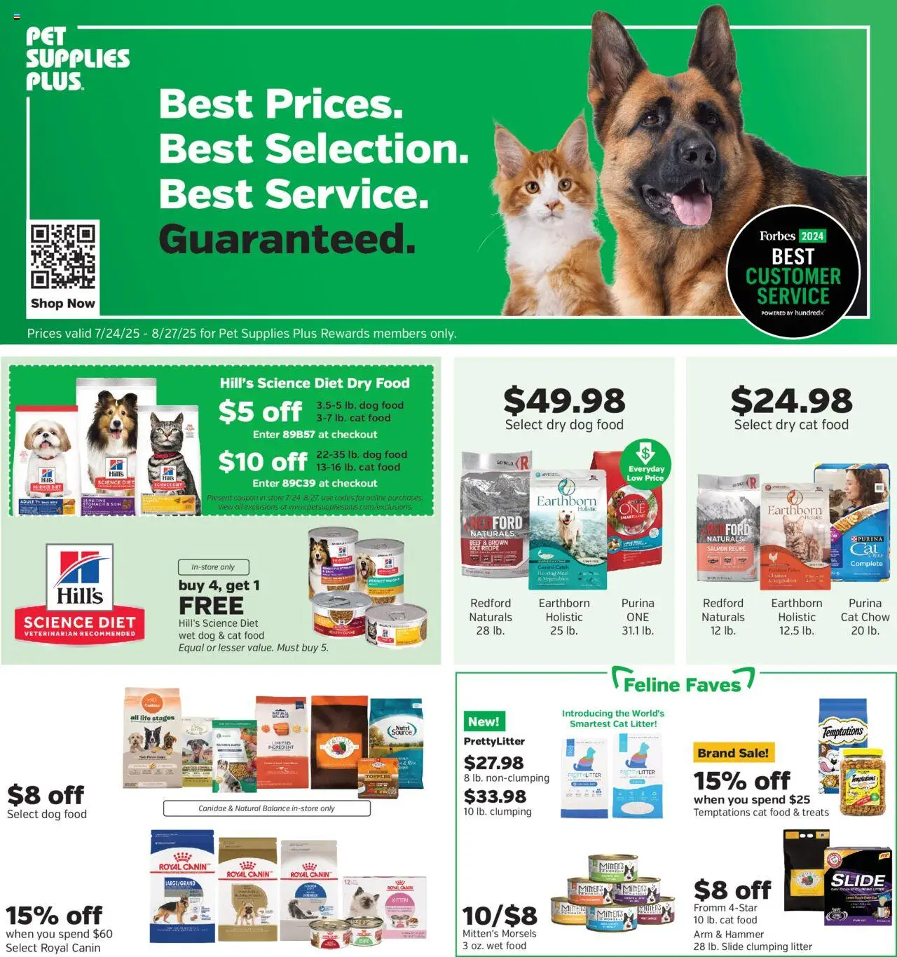 Pet Supplies Plus Weekly Ad - valid from 24.07.2025 | Page: 1 | Products: Cat Food, Cat Litter, Rice, Vegetables