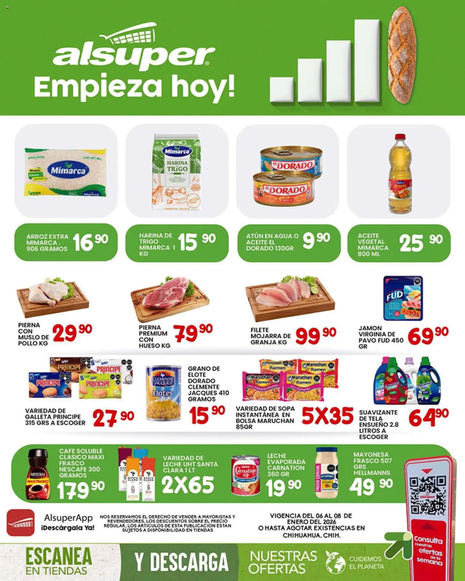 Nuevas ofertas de Alsuper válidas en toda la República Mexicana desde el 06.01.2026. ¡Encuentra las mejores ofertas en Alsuper folleto Chihuahua Capital! | Página: 1 | Productos: Mayonesa, Atún, Aceite, Arroz