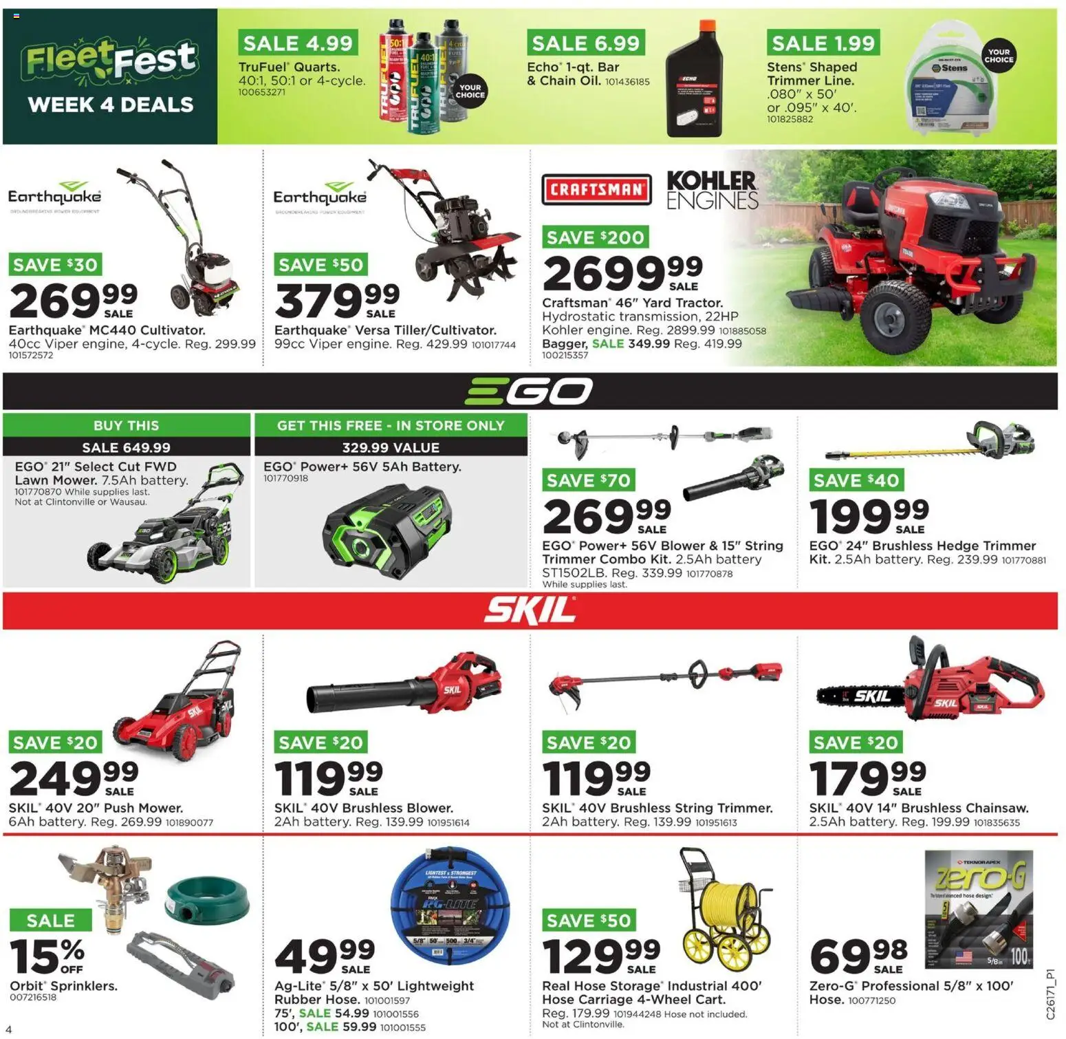 Mills Fleet Farm Weekly Ad - valid from 20.04.2026 | Page: 7 | Products: Trimmer, Battery, Blower