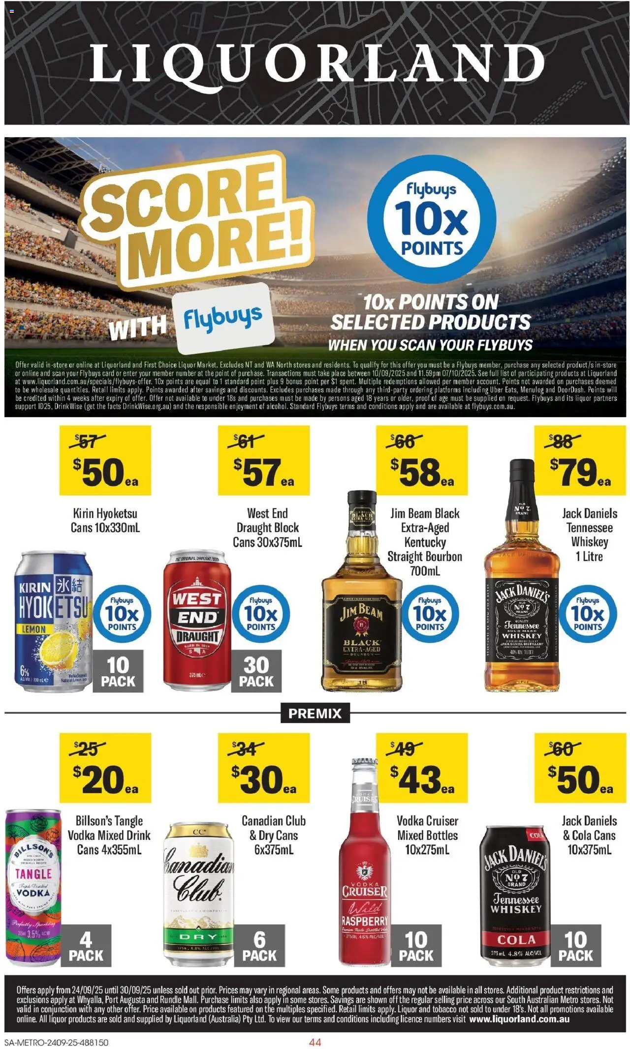 Coles catalogue - valid from 24.09.2025 | Page: 44 | Products: Bourbon, Platforms, Vodka, Raspberry