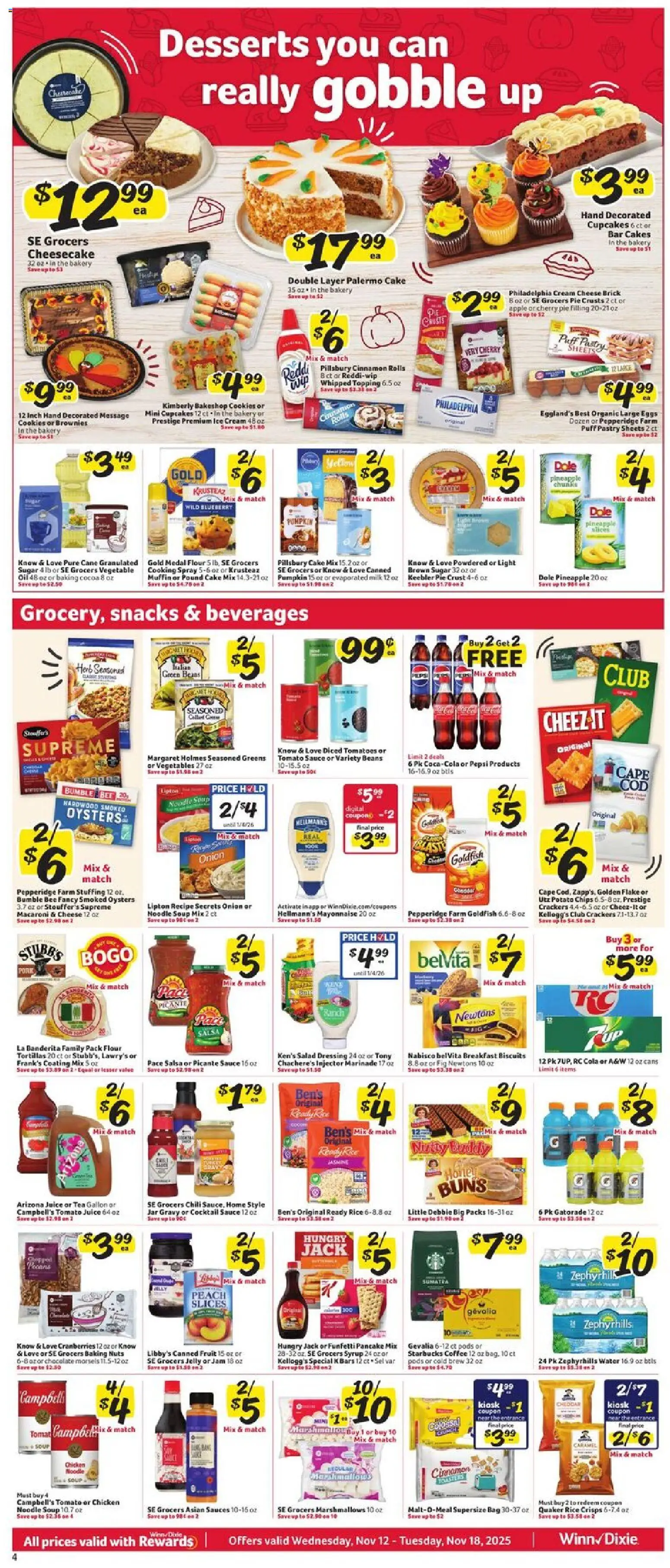 Winn Dixie Weekly Circular - GA - valid from 12.11.2025 | Page: 5 | Products: Pineapple, Greens, Pumpkin, Cherry Pie
