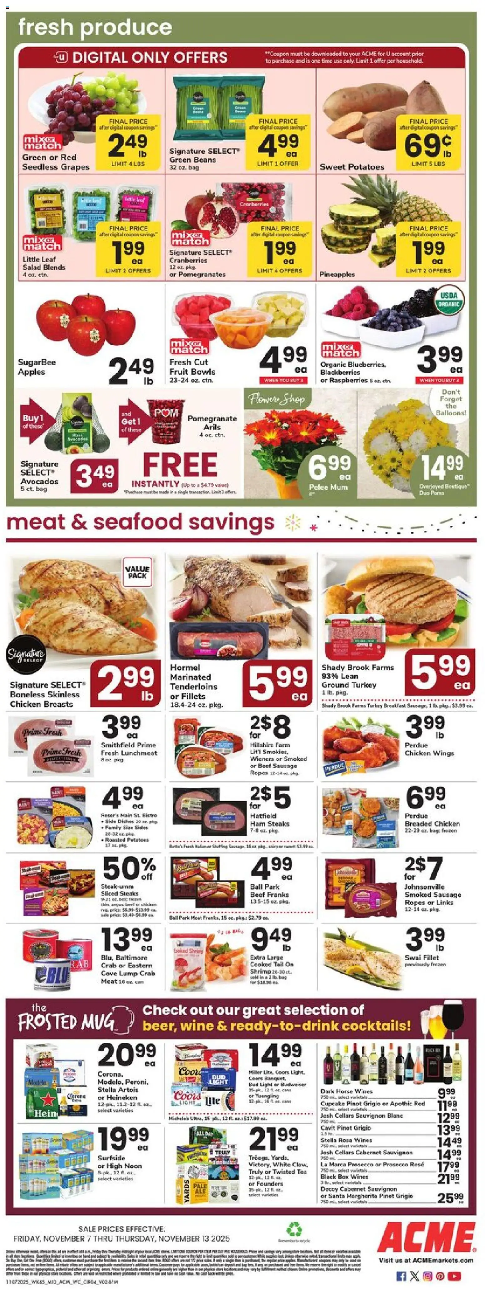 Acme Weekly Ad - PA - valid from 07.11.2025 | Page: 3 | Products: Apples, Tea, Beef, Potatoes