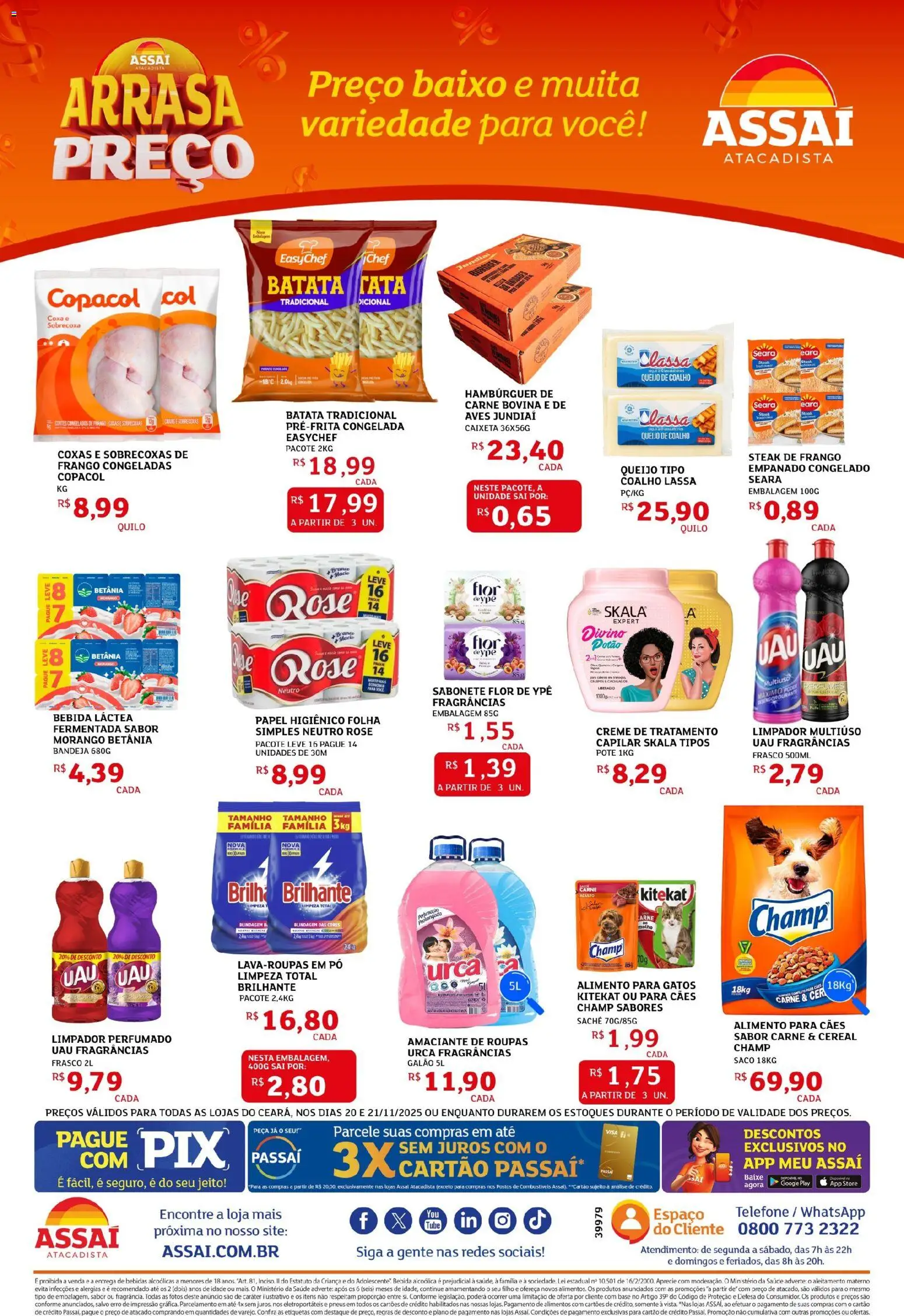 Assaí Atacadista Folheto - válido de 20.11.2025 | Página: 2 | Produtos: Queijo, Carne, Sabonete, Telefone