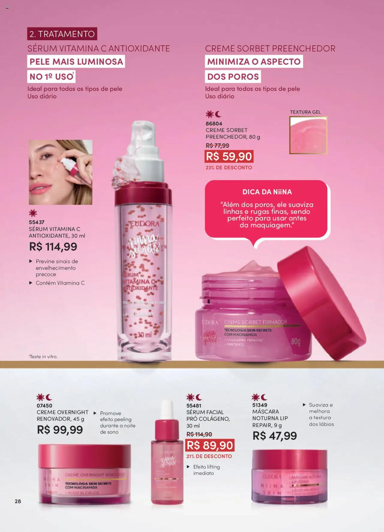 Eudora Folheto - válido de 08.09.2025 | Página: 28 | Produtos: Colágeno, Sérum, Creme, Vitamina c