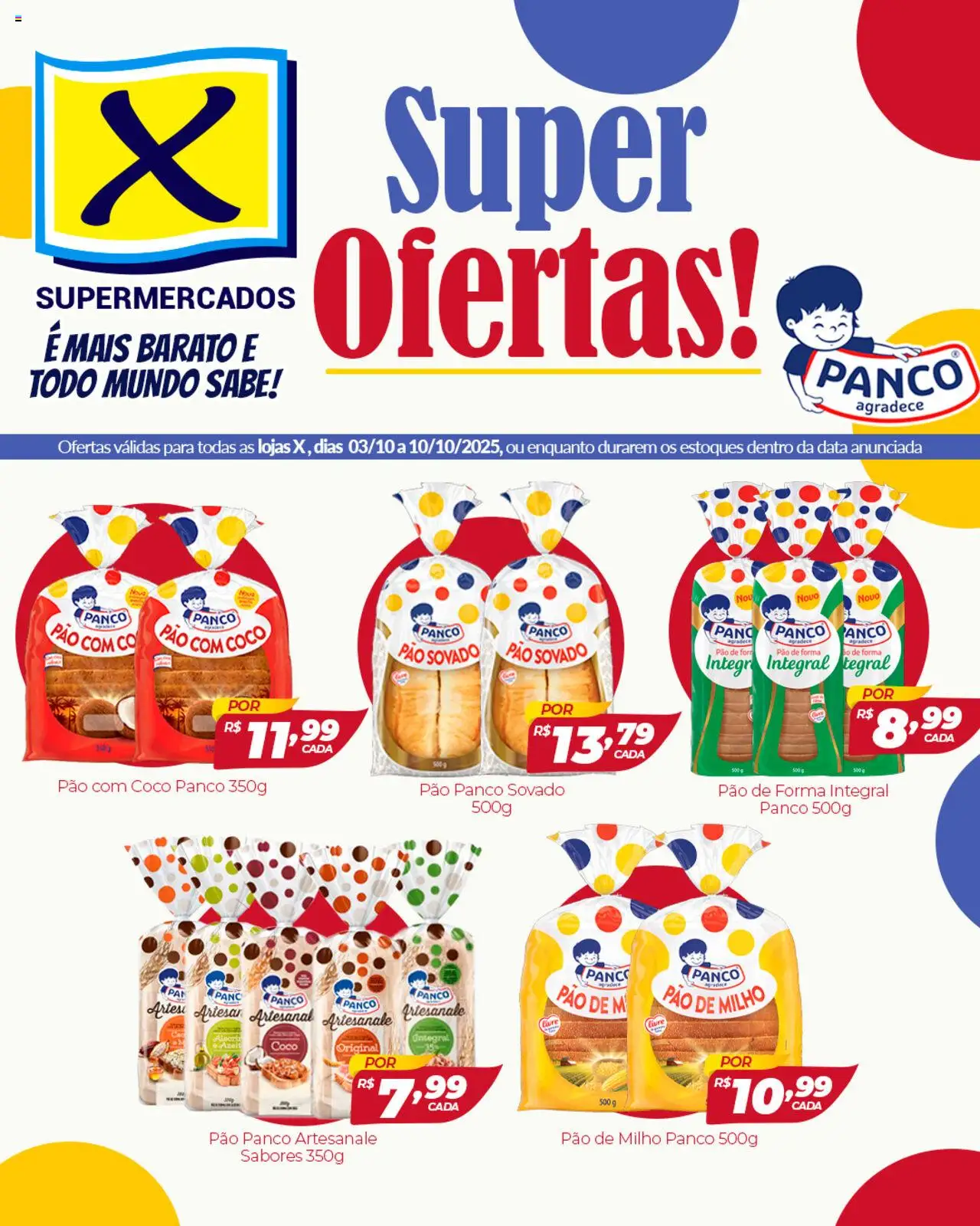 X Supermercados Folheto - válido de 03.10.2025 | Página: 1 | Produtos: Coco, Pão, Pão de forma