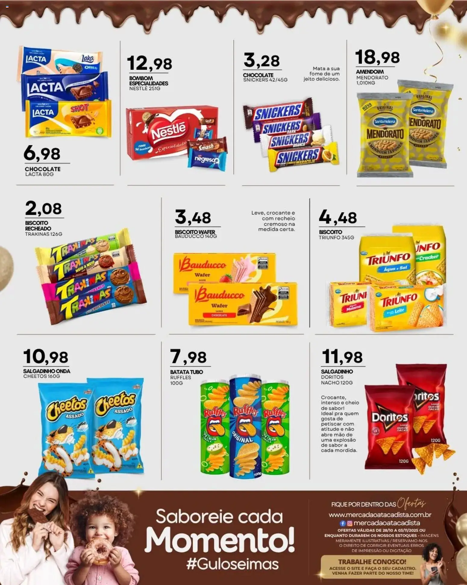 Mercadão Atacadista Folheto - válido de 28.10.2025 | Página: 9 | Produtos: Amendoim, Biscoito, Chocolate, Bombom
