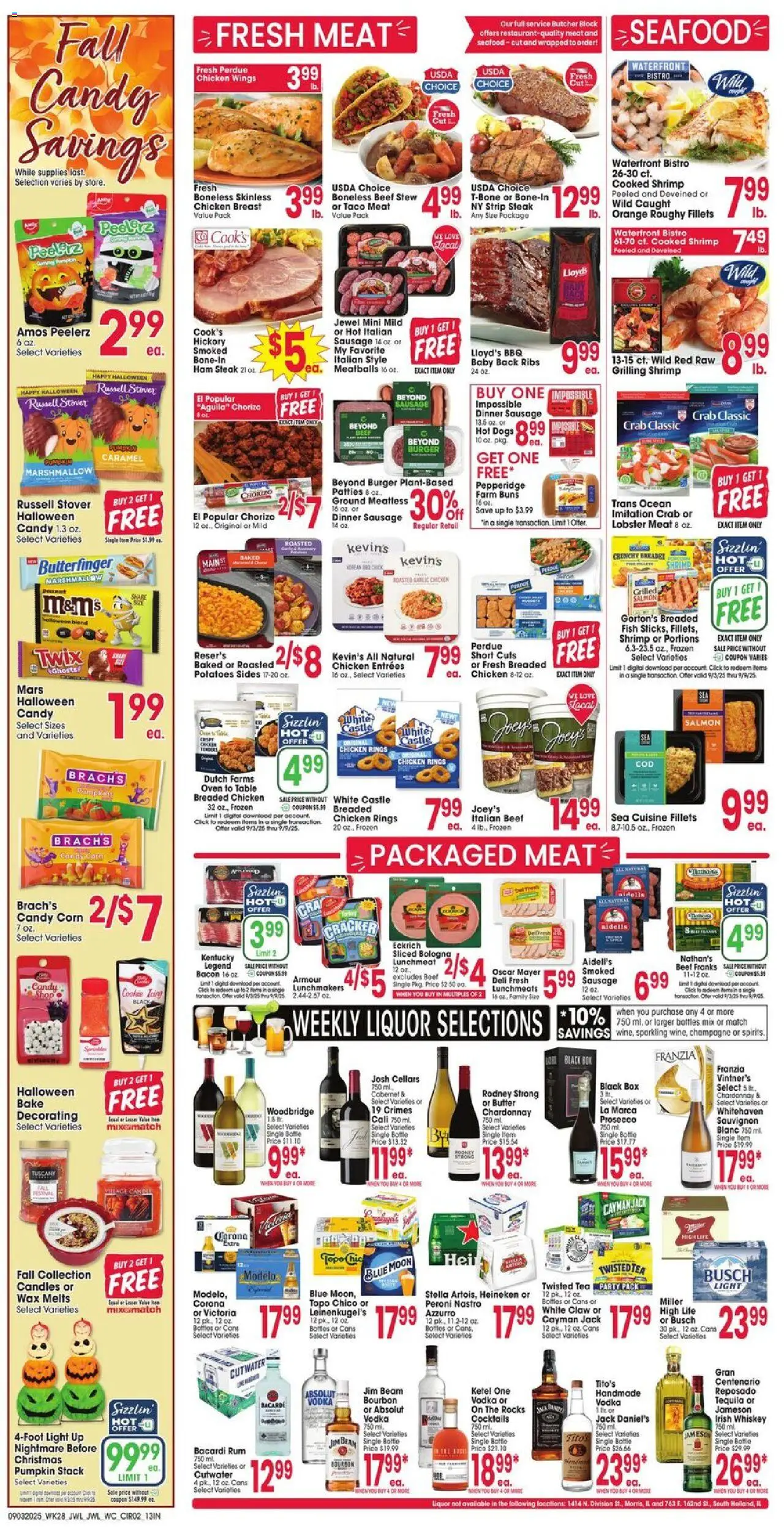 Jewel Osco Weekly Ad - IN - valid from 03.09.2025 | Page: 2 | Products: Ham, Fish, Pumpkin, Hot Dogs